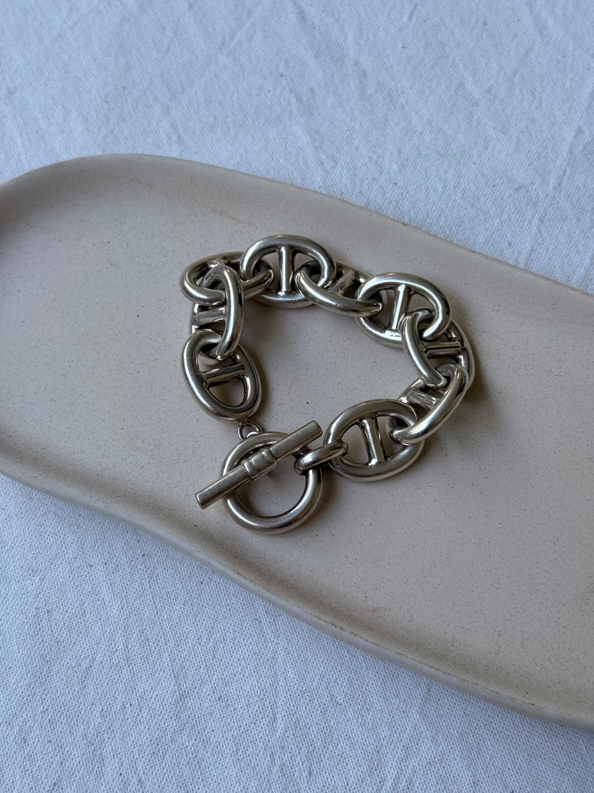 Bracelet vintage en argent 925 - maille chaîne d'ancre