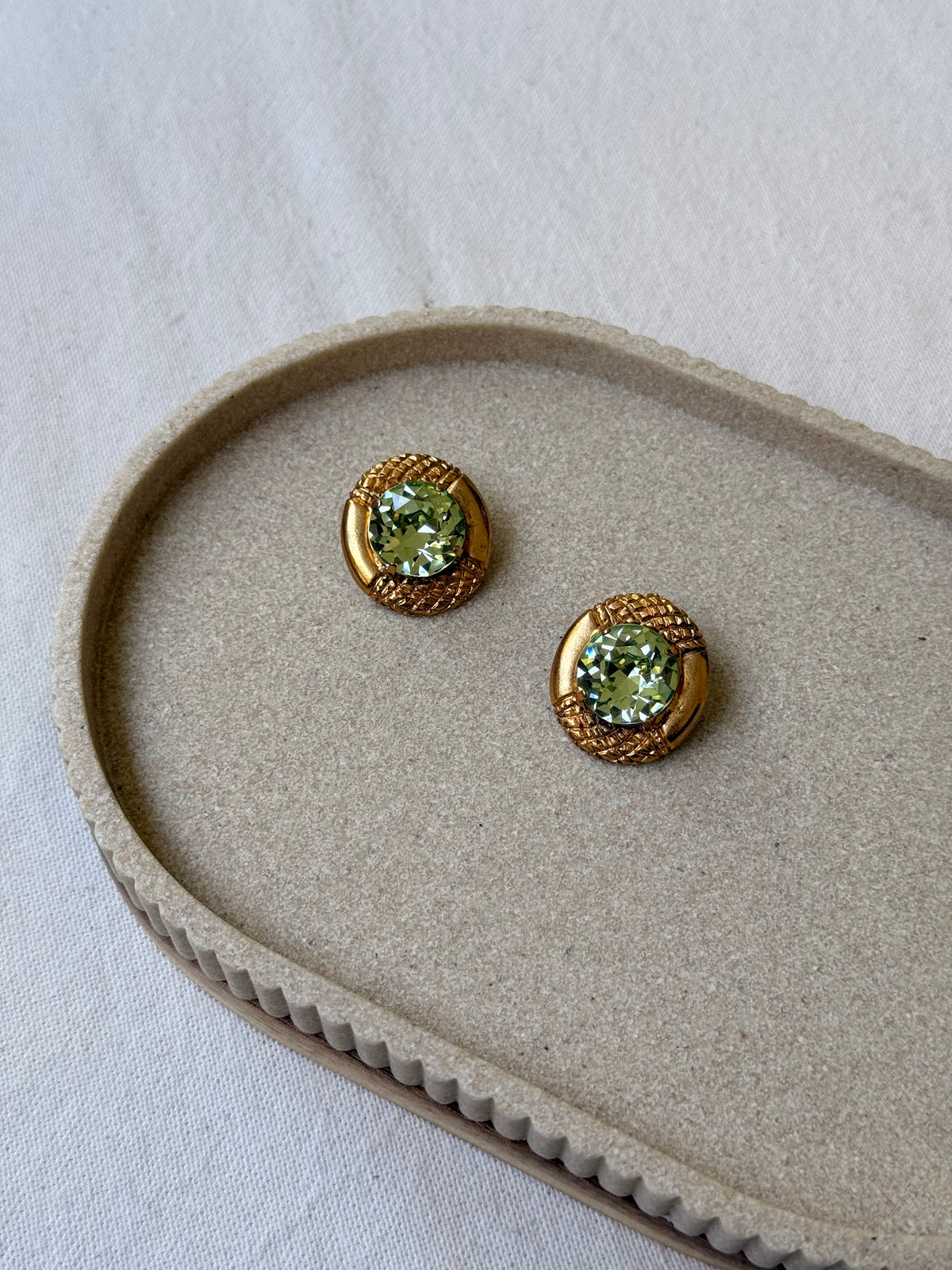 Boucles d’oreilles Sonia Rykiel vintage - Cristal vert