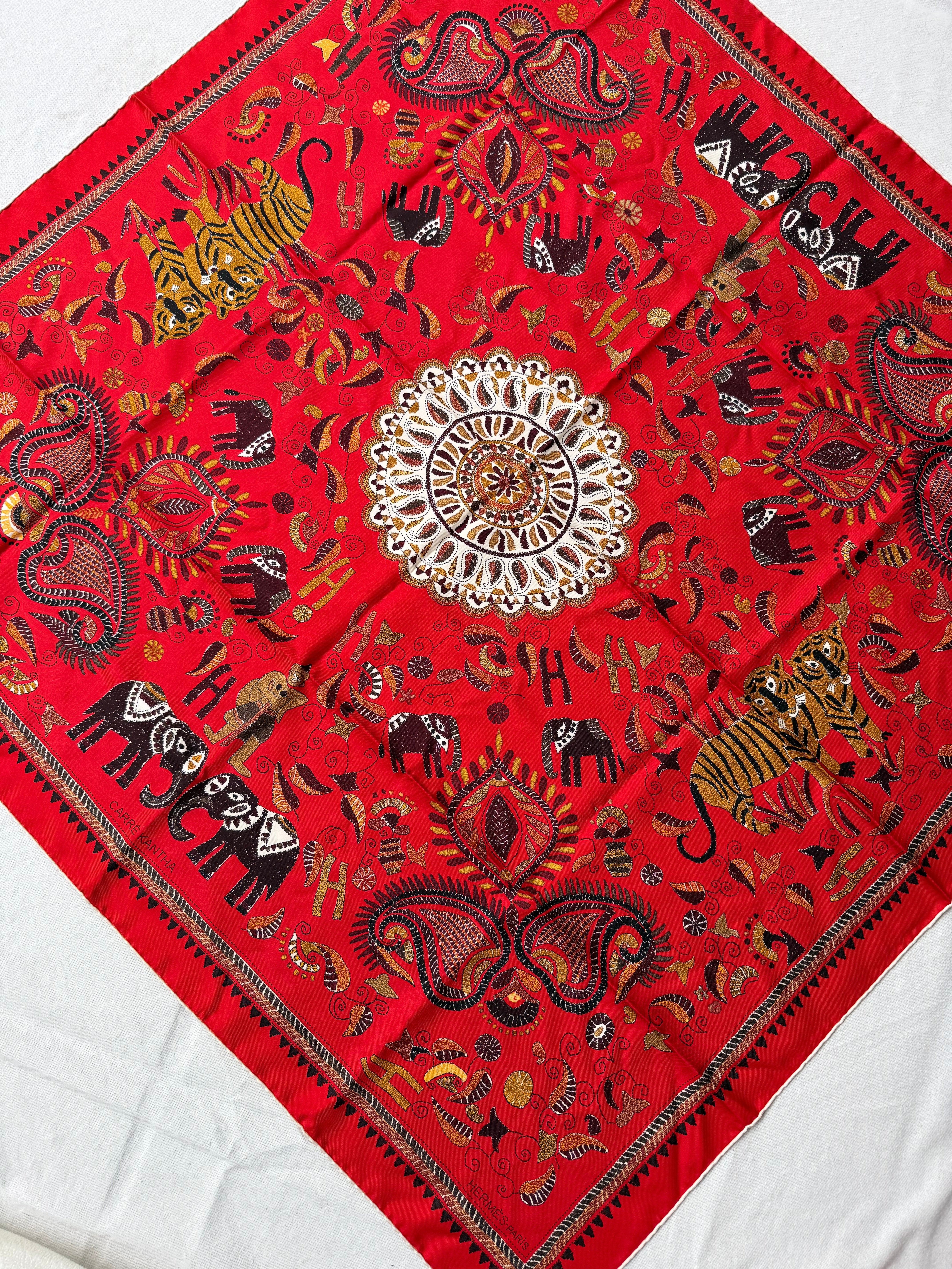 Foulard Hermès – Modèle Carré Kantha (rare)