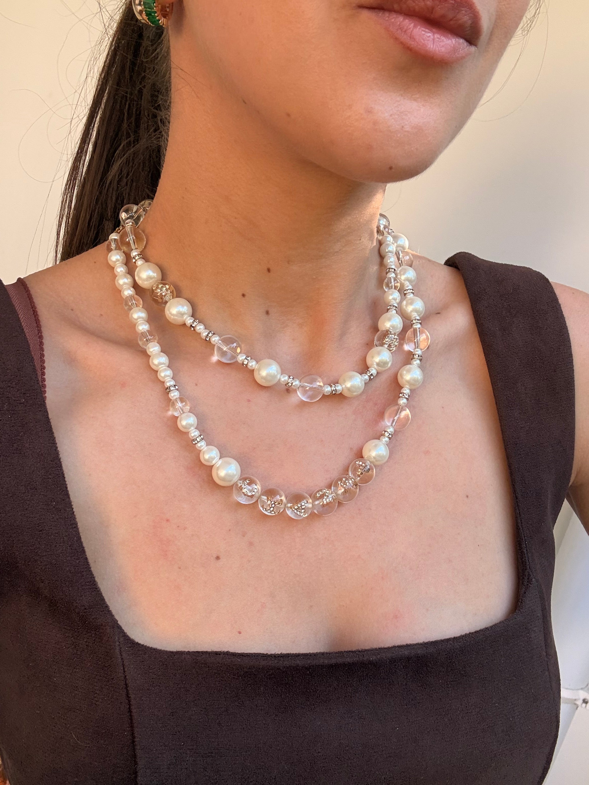 Collier sautoir Chanel - Perles et pâte de verre Collection 2019