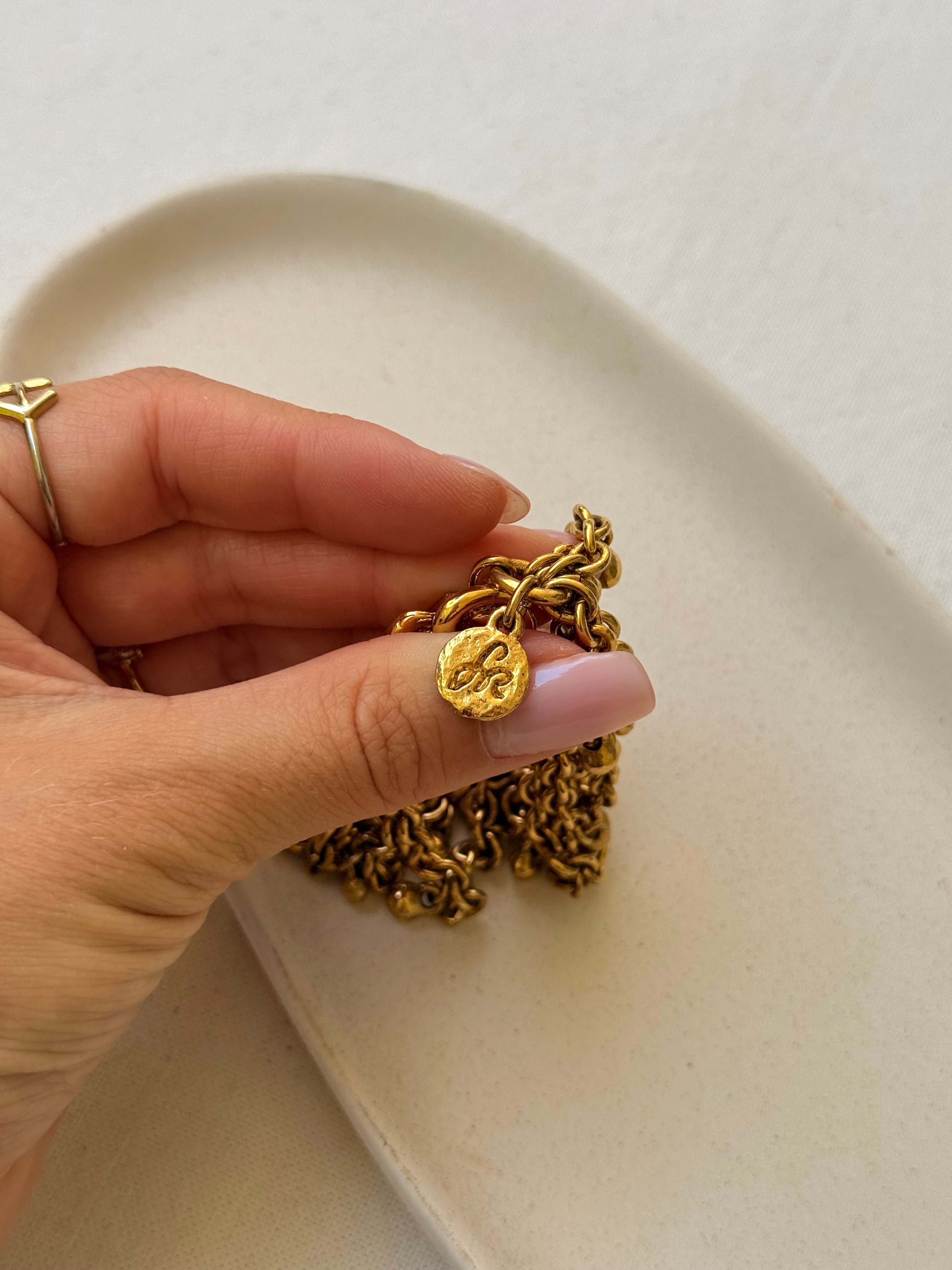 Bracelet Sonia Rykiel vintage - Multi chaînes pampilles