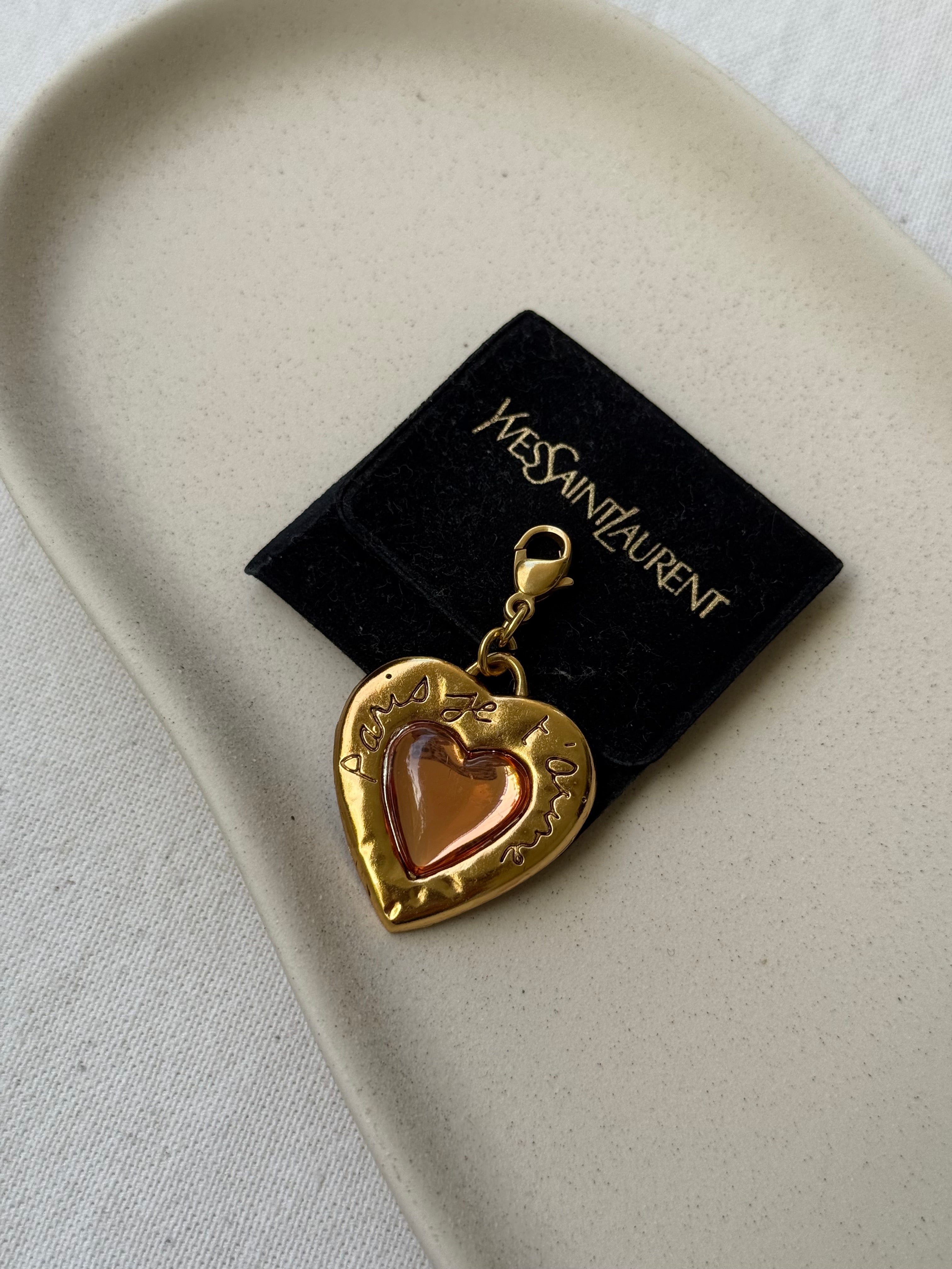 Pendentif Yves Saint Laurent vintage - Cœur Paris Je T’Aime