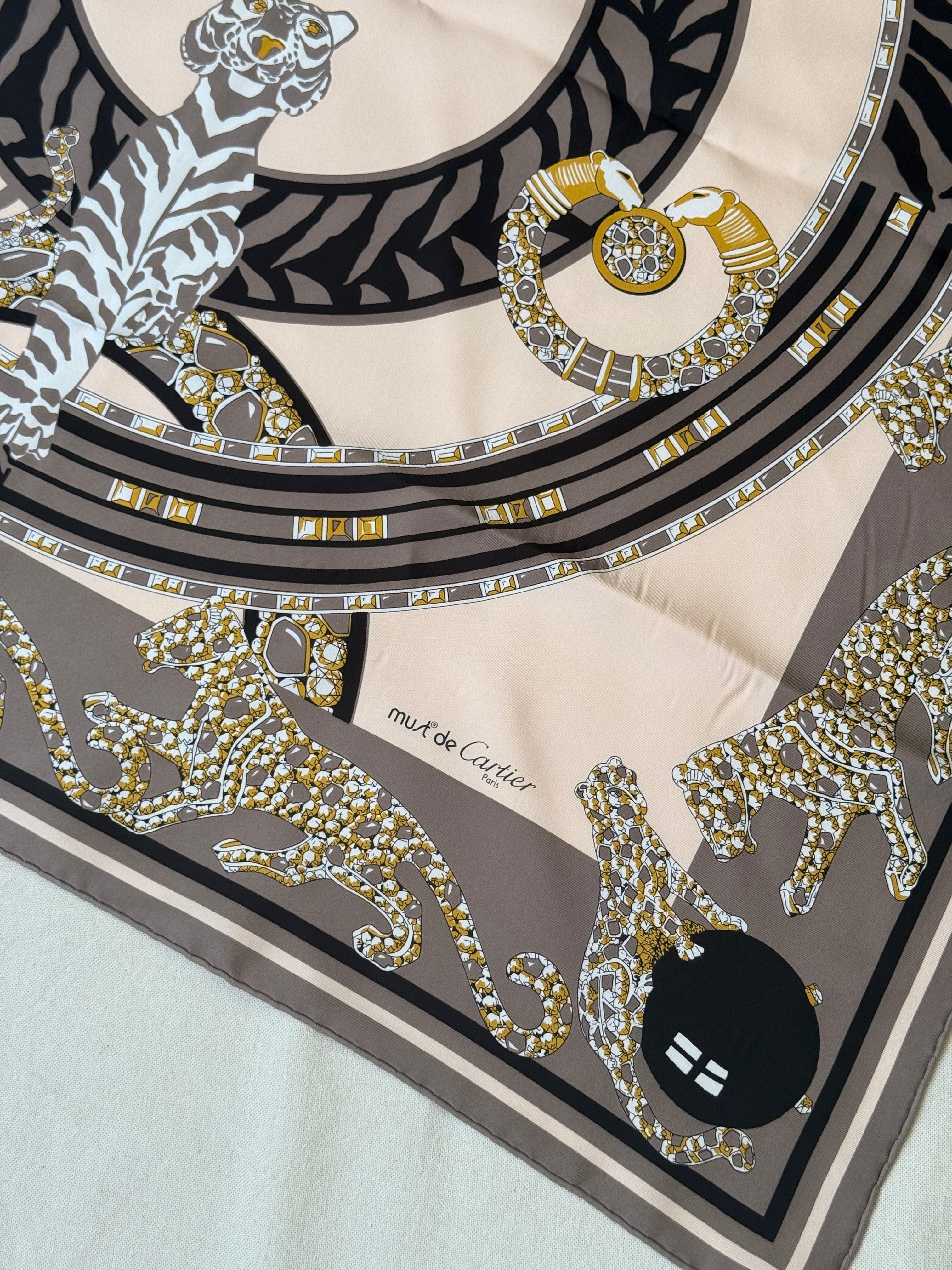 Foulard Cartier - Tigre et panthères