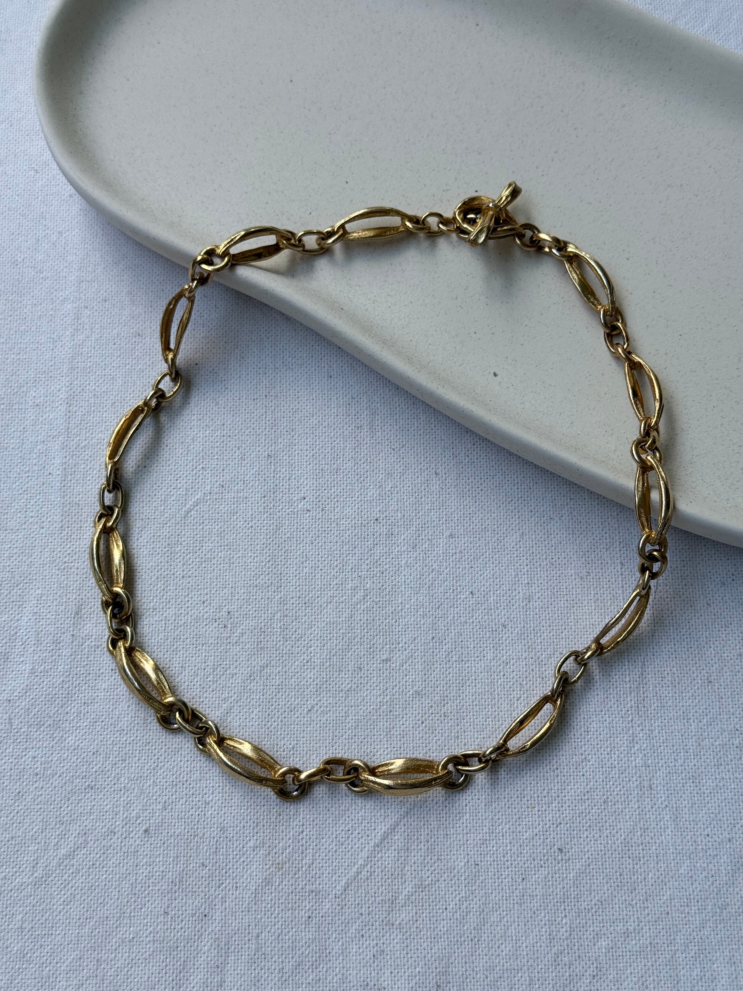 Collier Guy Laroche vintage - Maillons ajourés dorés