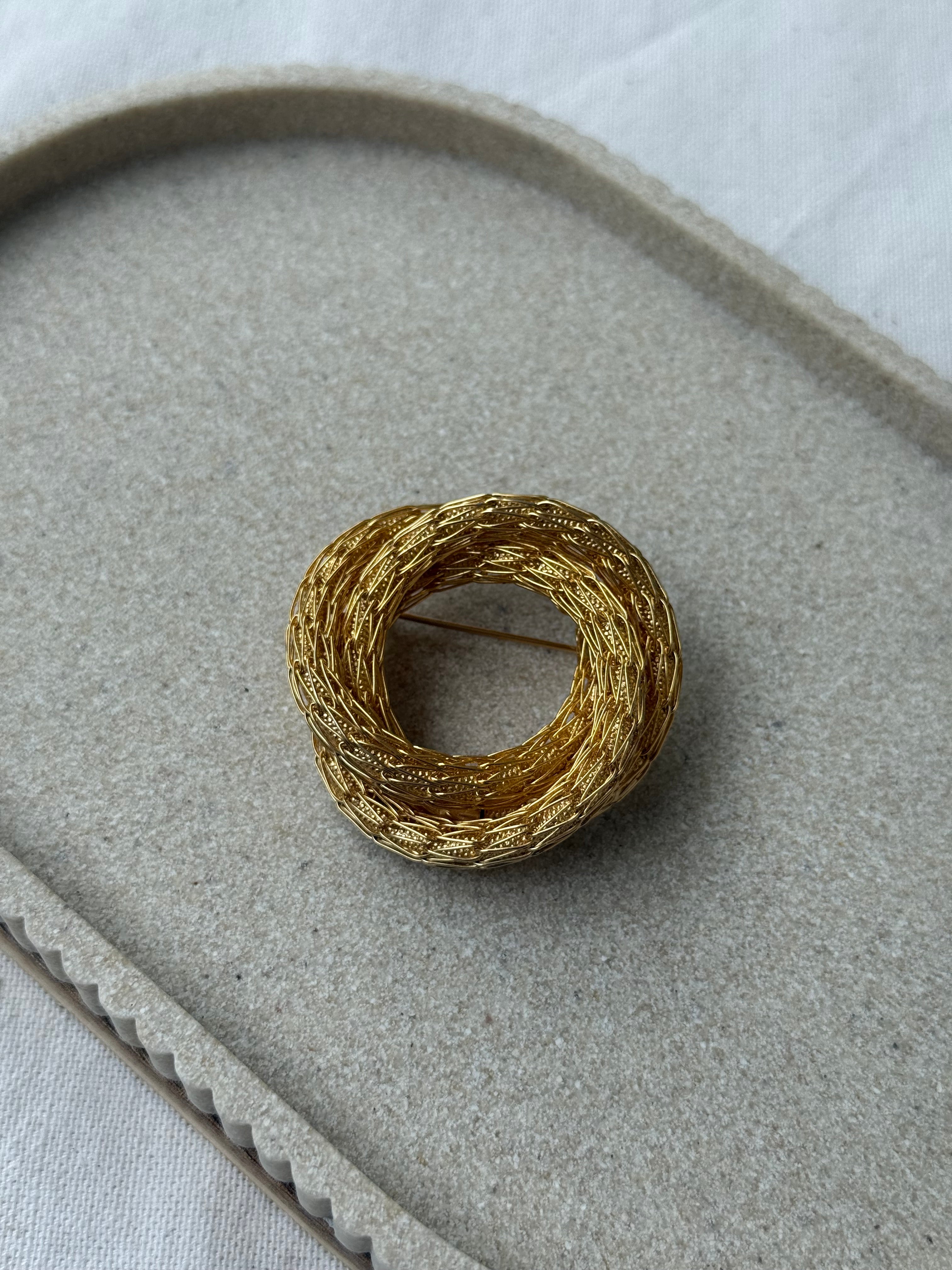 Broche vintage - Couronne texturée