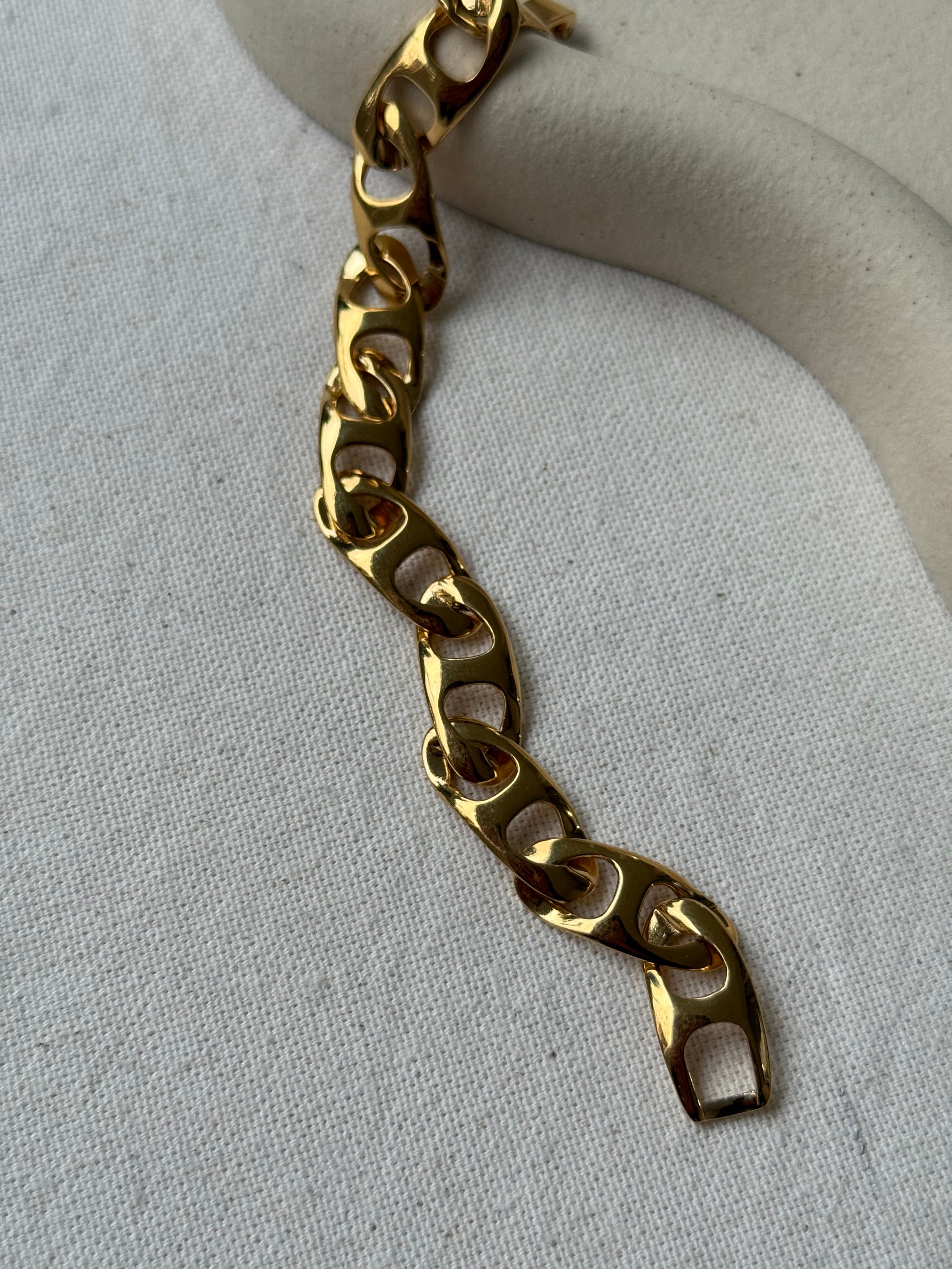 Bracelet vintage - Maillons lisses dorés