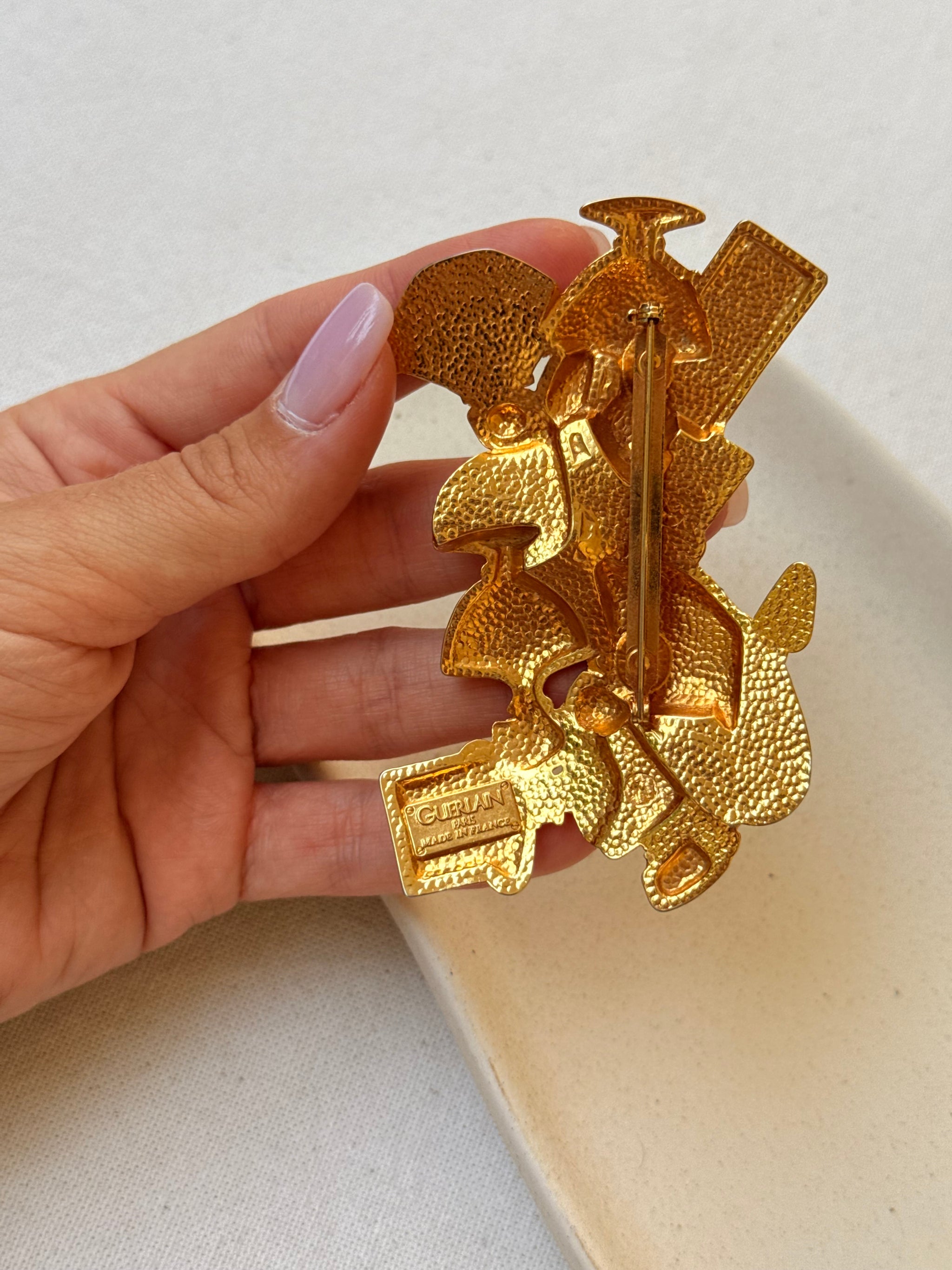 Broche Guerlain vintage - Flacons dorés