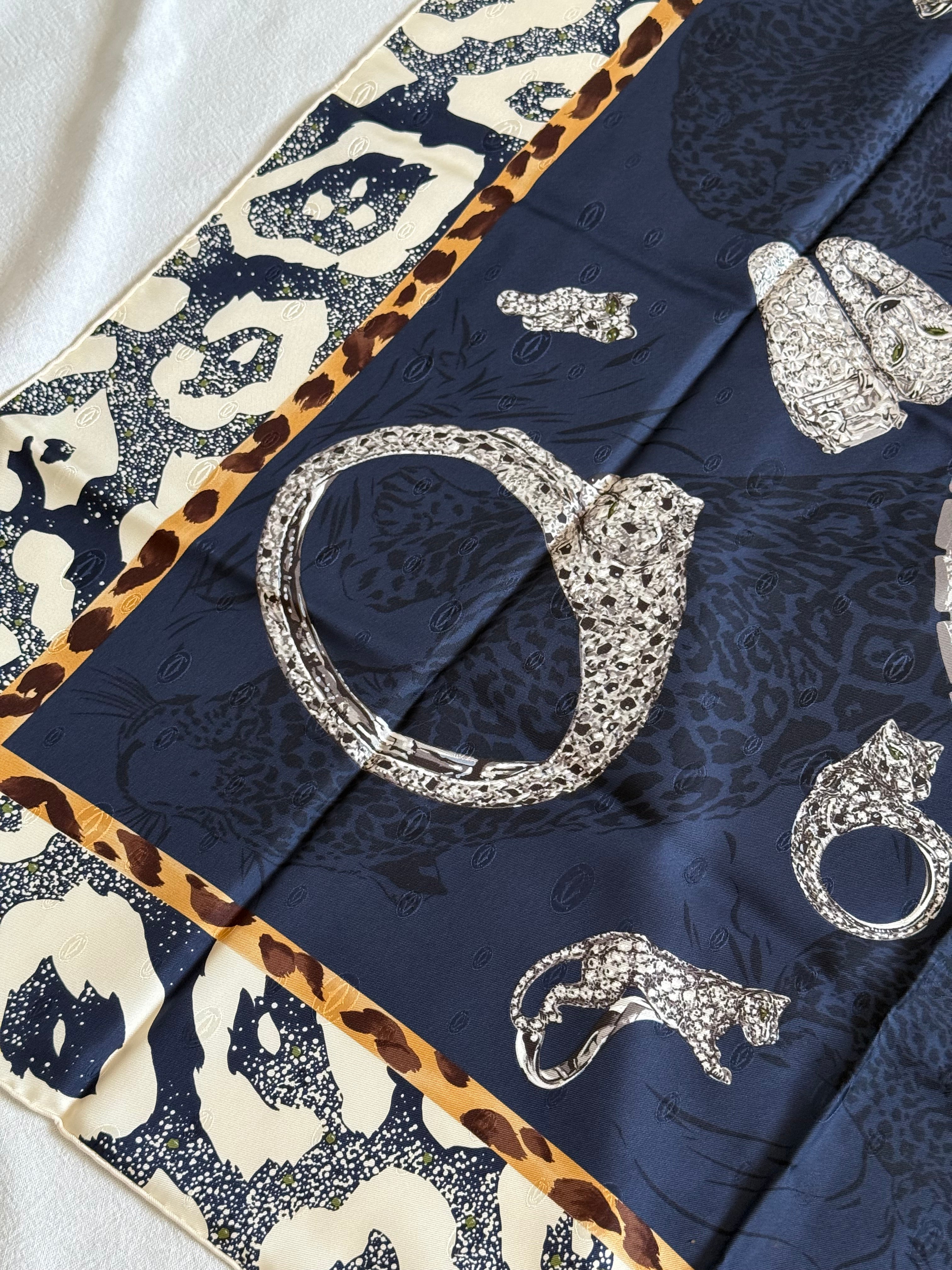 Foulard Cartier - Panthères et Joallerie