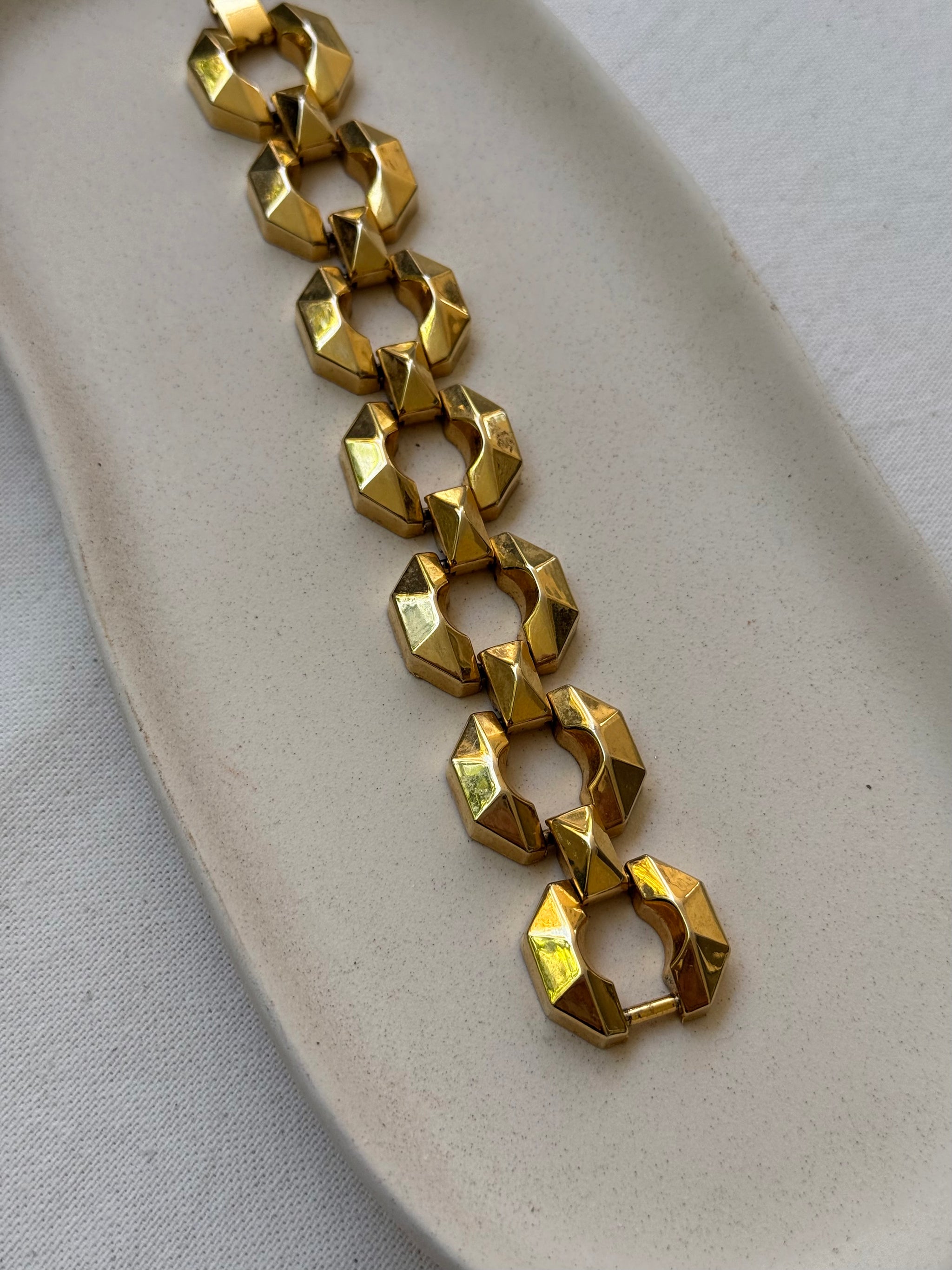 Bracelet vintage - Maillons géométriques
