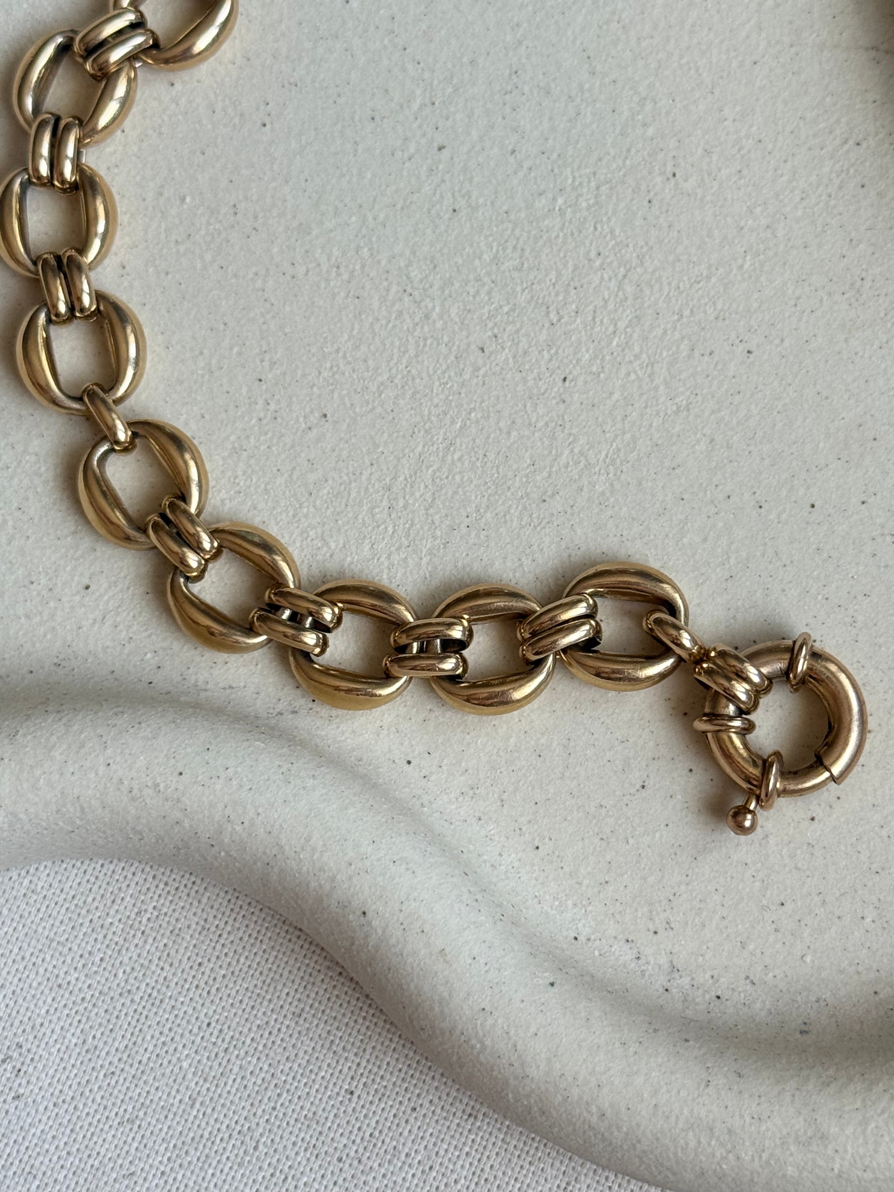 Bracelet vintage - maille dorée carrée