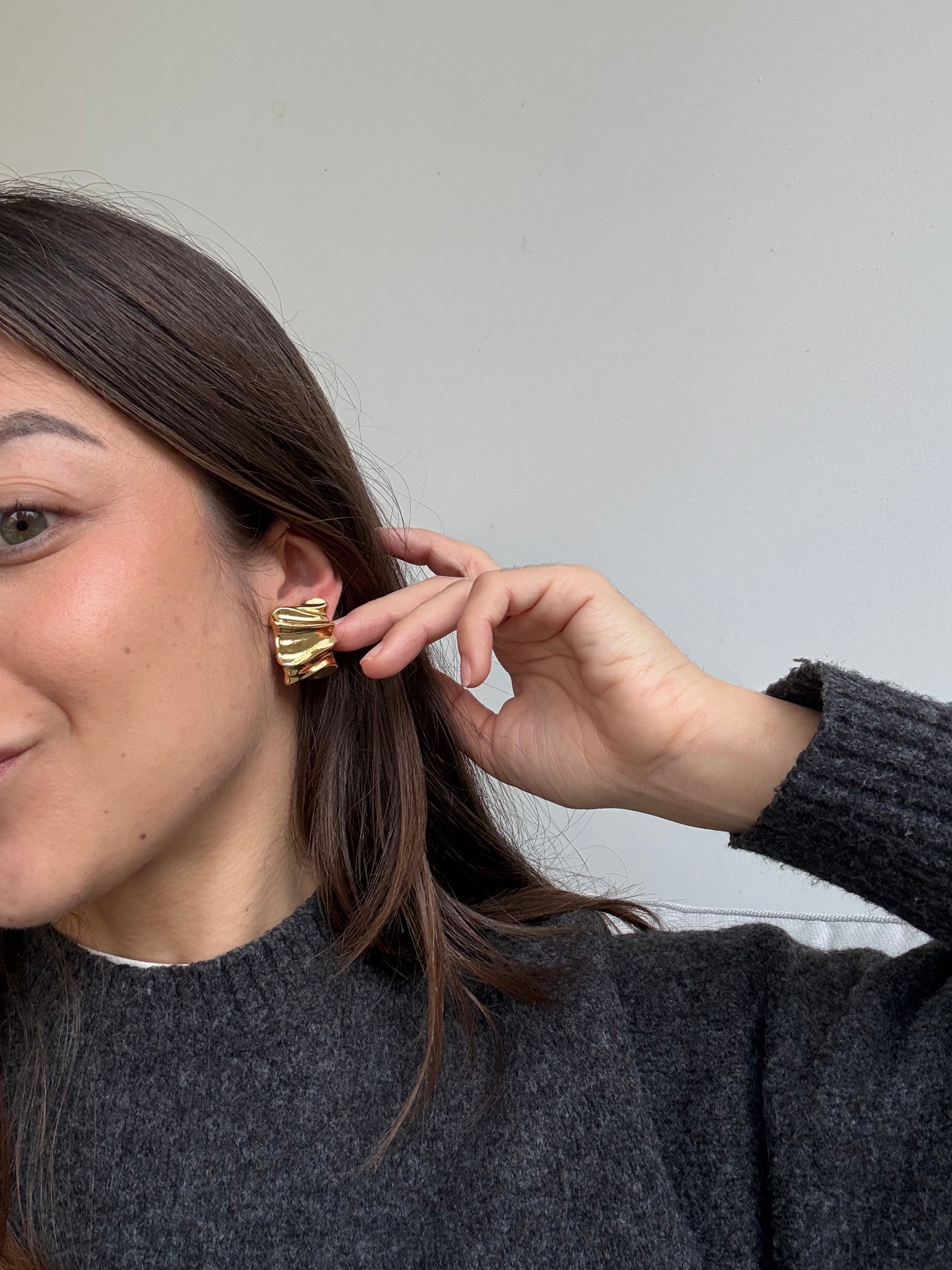 Boucles d’oreilles vintage - Drapées dorées
