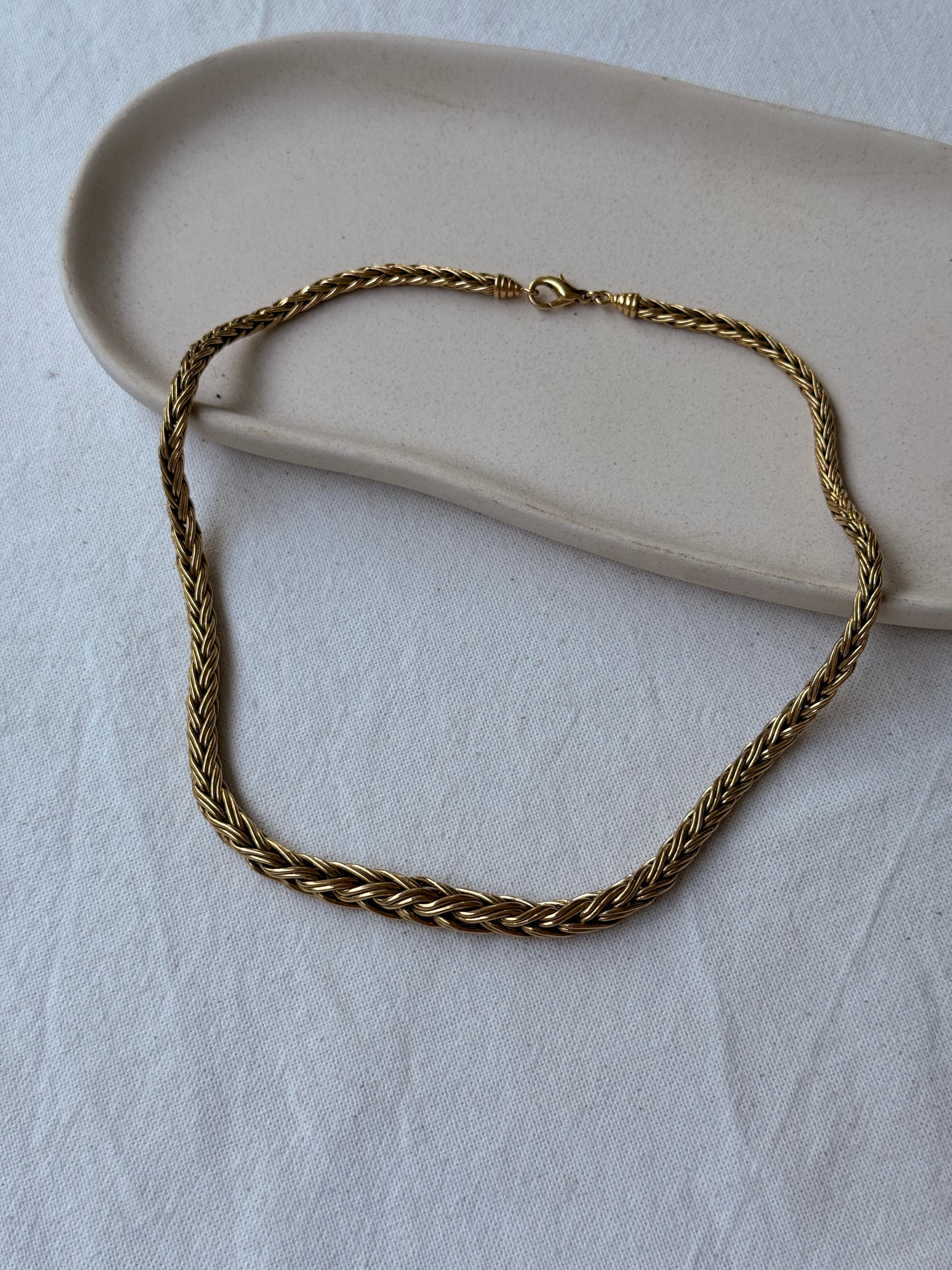 Collier doré vintage - maille palmier
