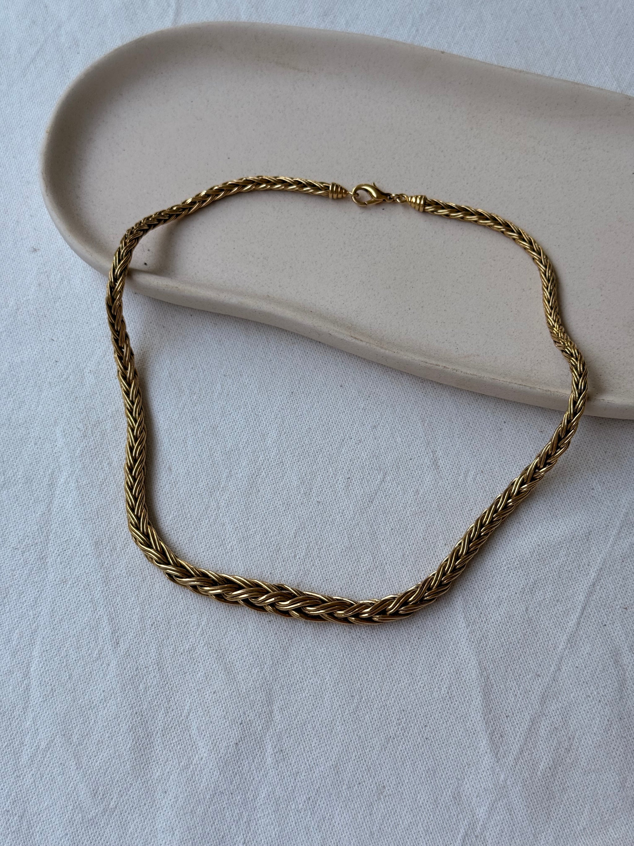 Collier doré vintage - maille palmier