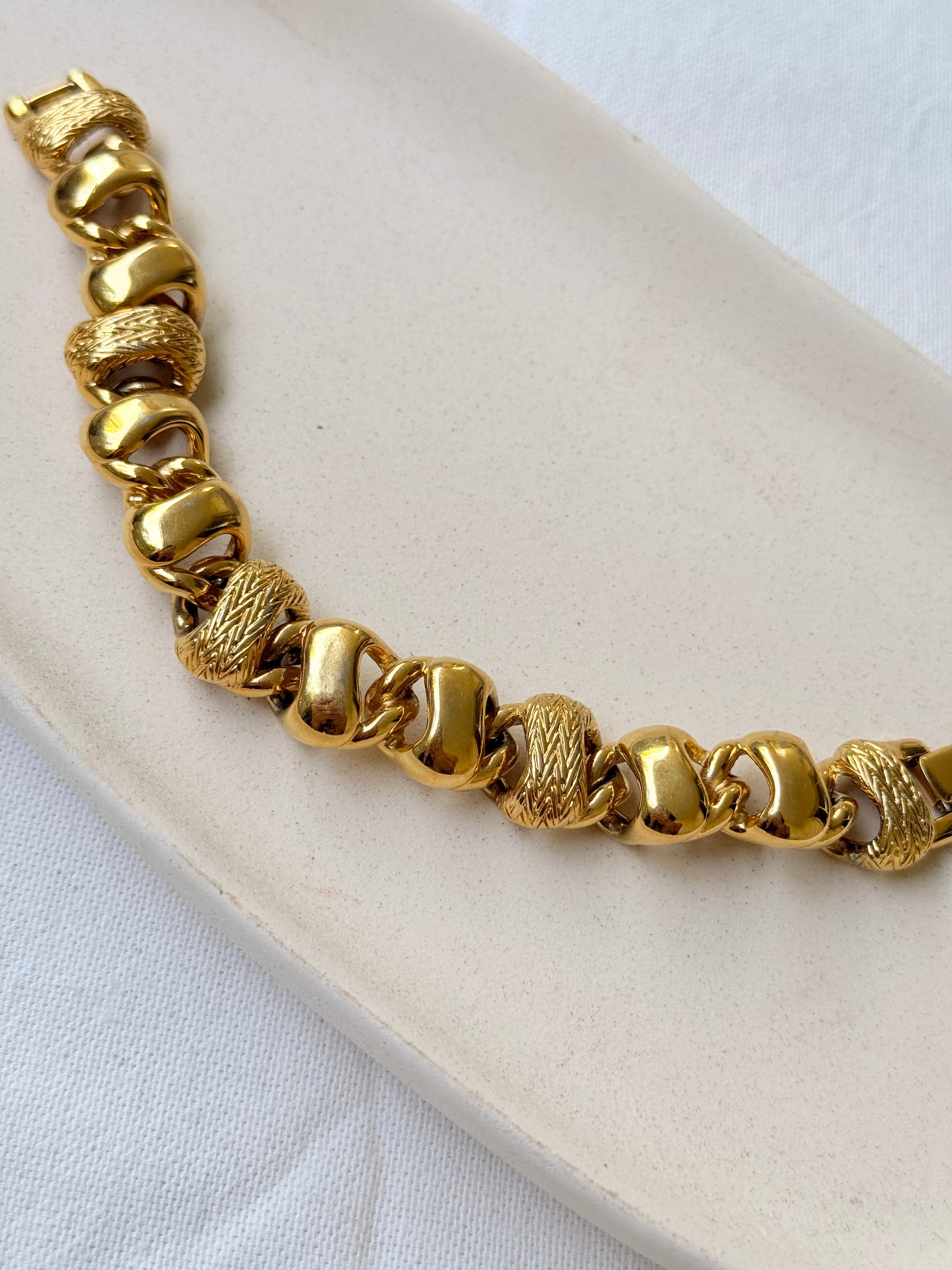 Bracelet Monet vintage - Maille torsadée dorée