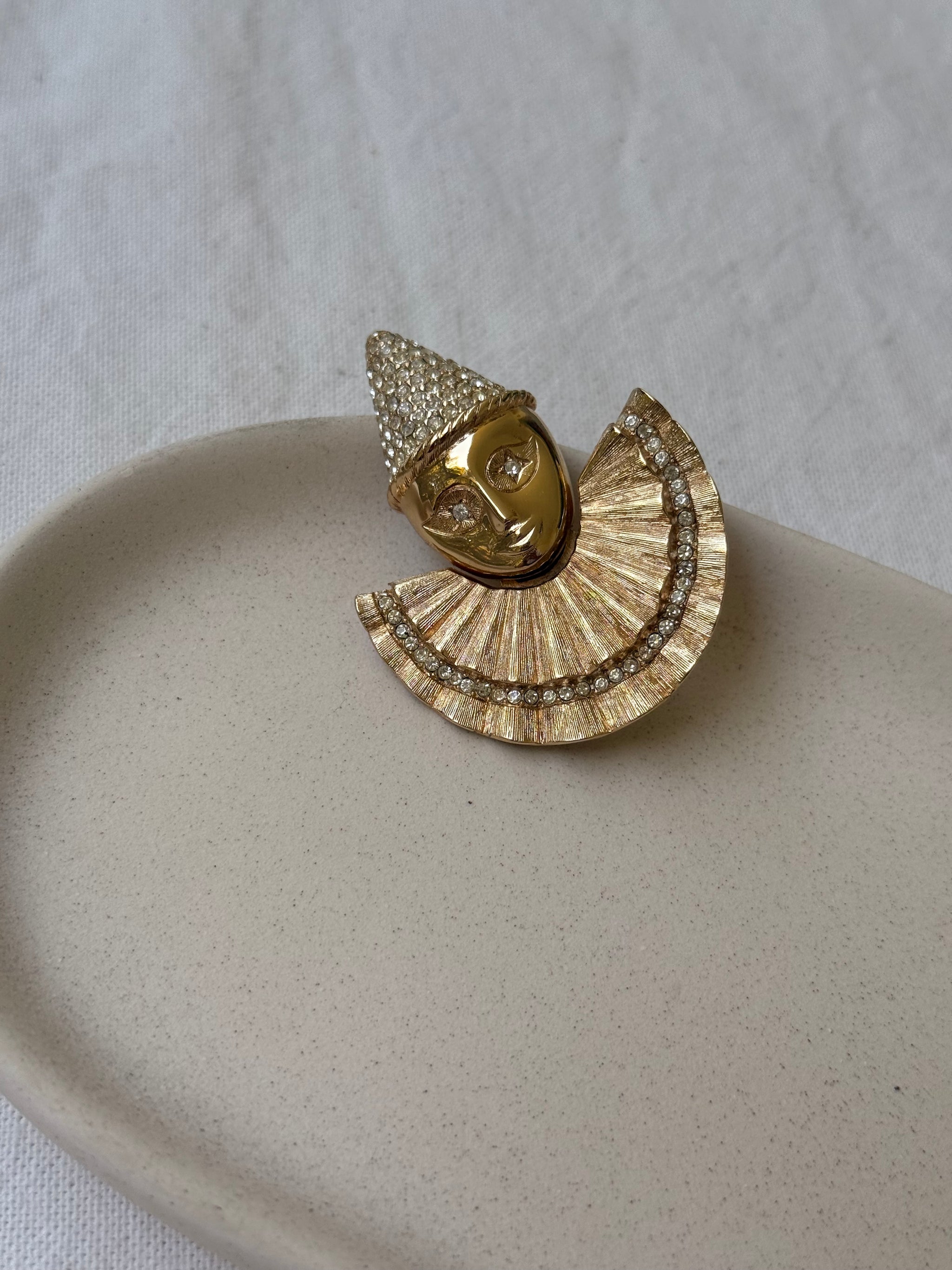 Broche Christian Dior vintage - Arlequin doré