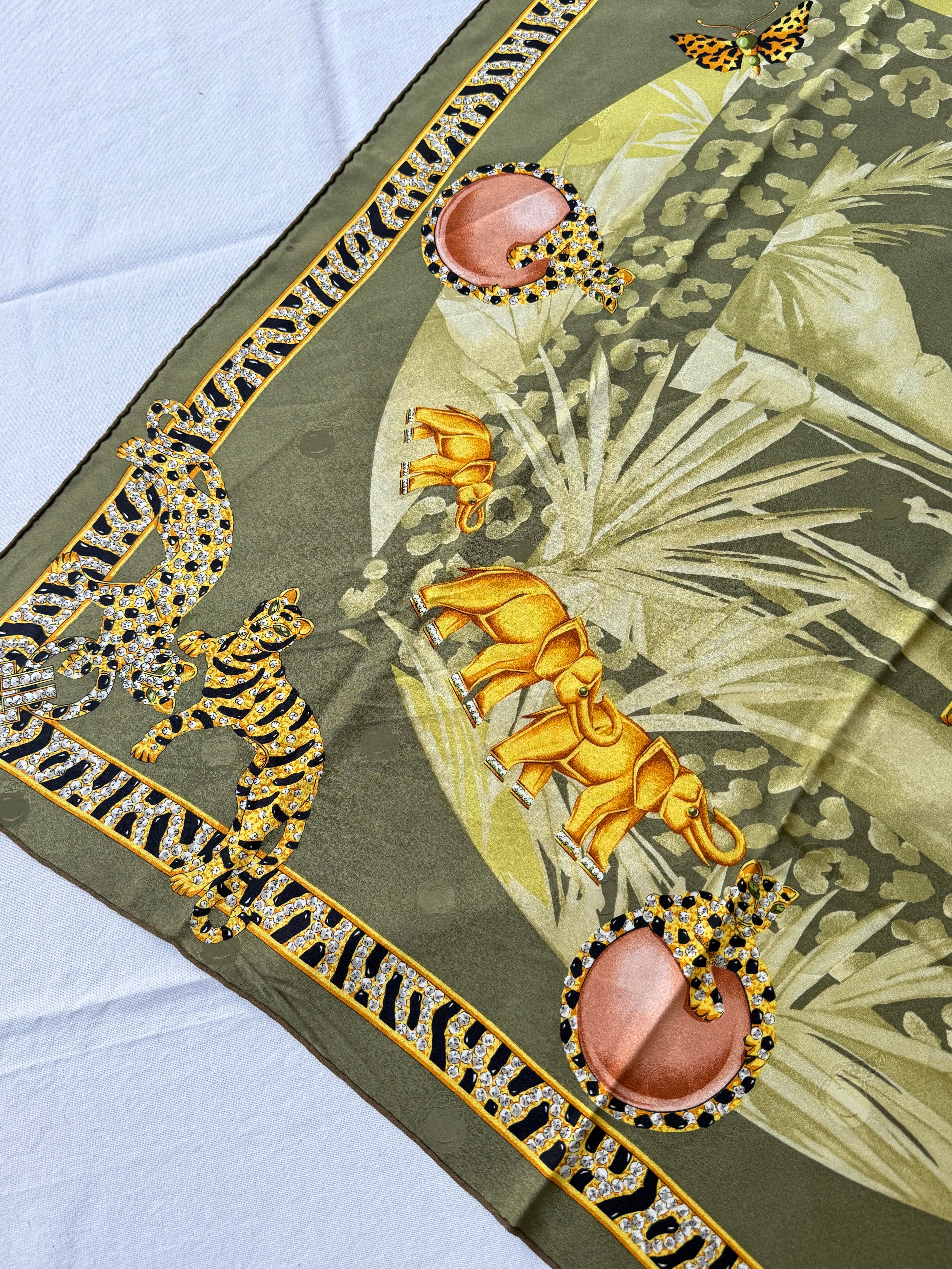 Foulard Cartier – Motif savane kaki
