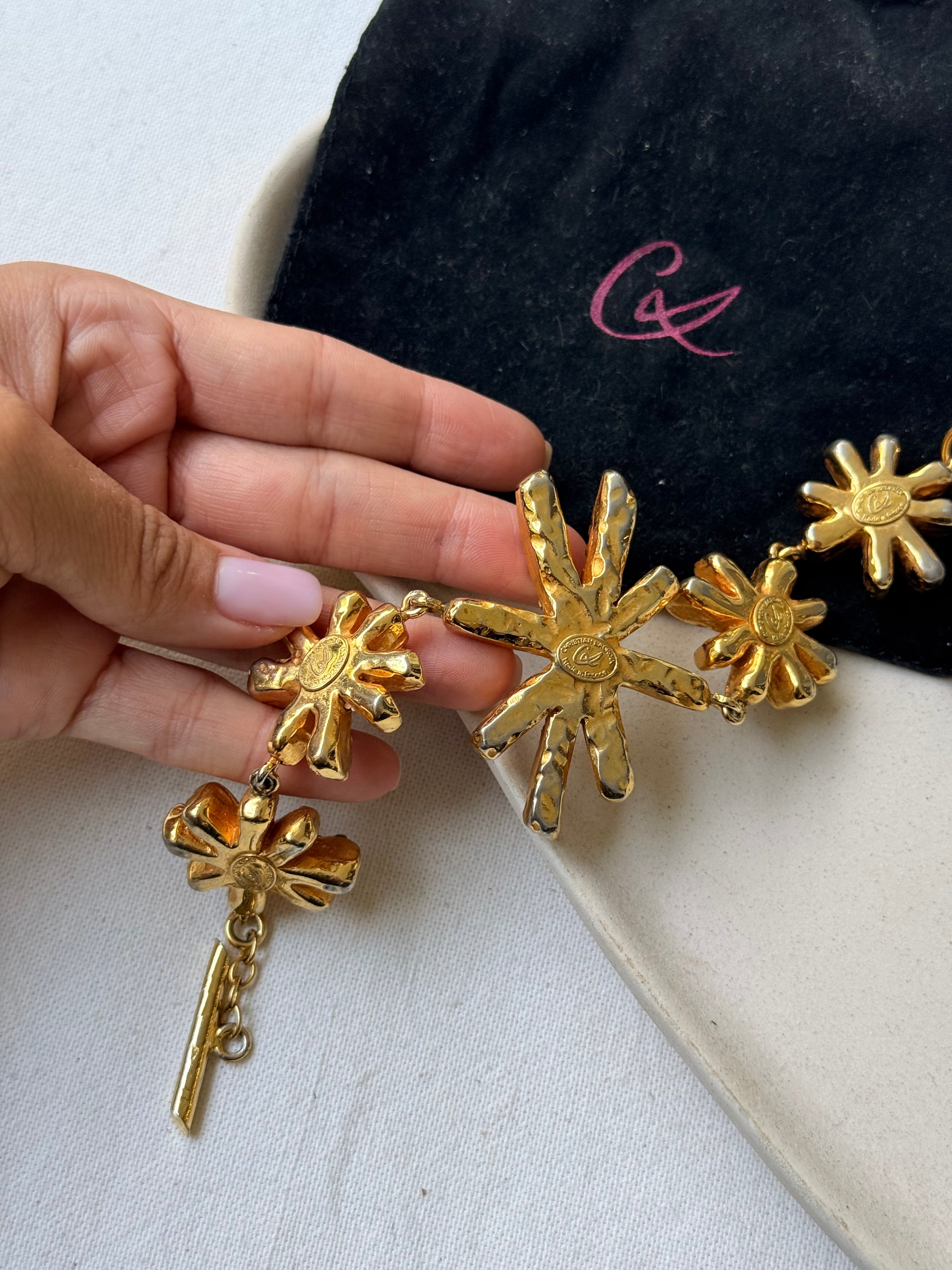 Bracelet Christian Lacroix vintage - Étoiles dorées et strass