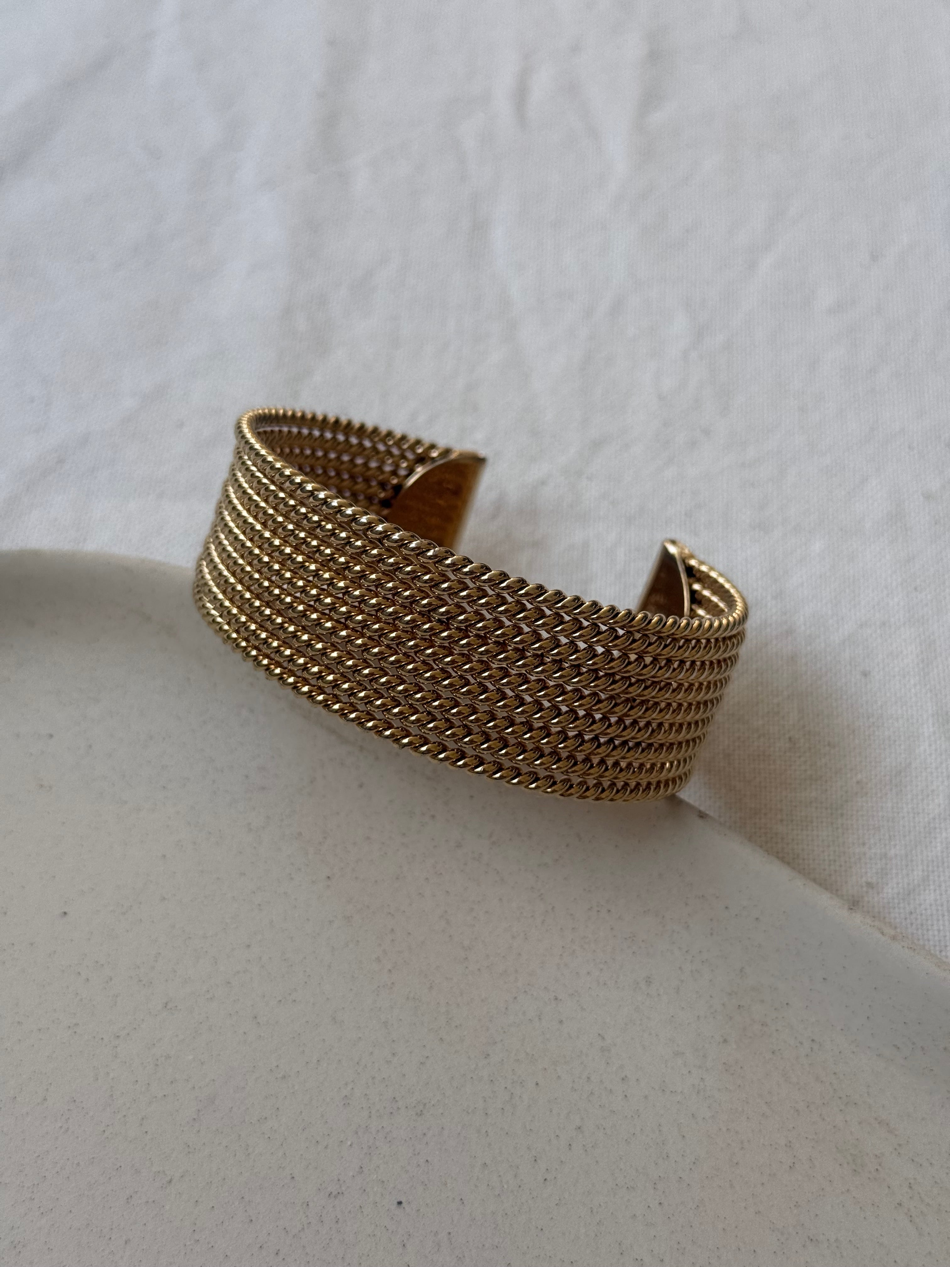 Bracelet Avon vintage - Manchette multirangs torsadés