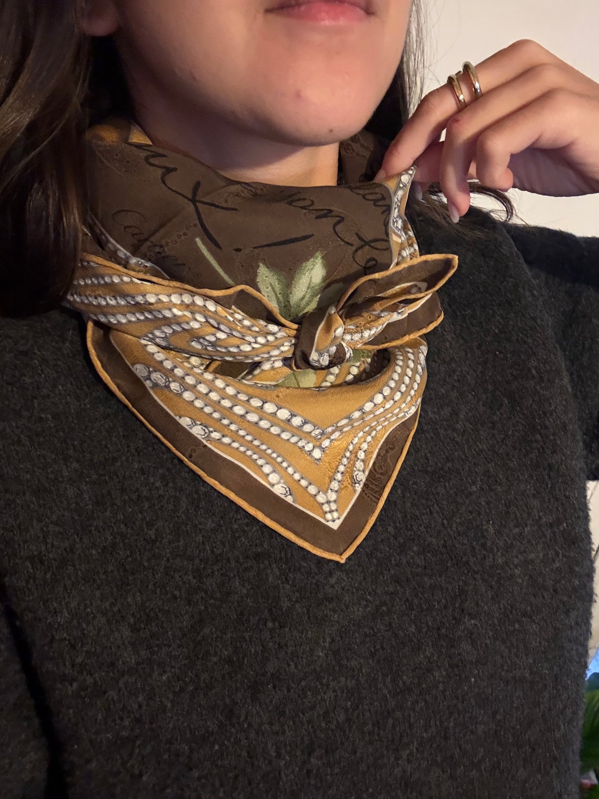Foulard Cartier – Motifs feuillages et joaillerie