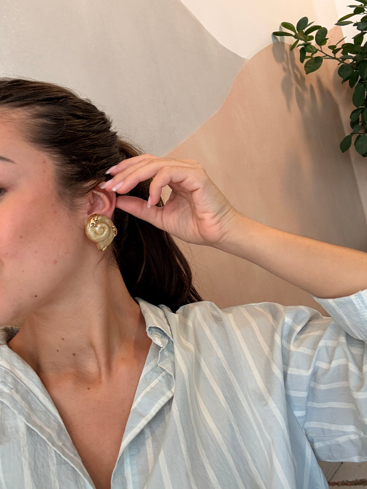 Boucles d’oreilles Comptoirs de la Banquise vintage - Coquillages nacrés