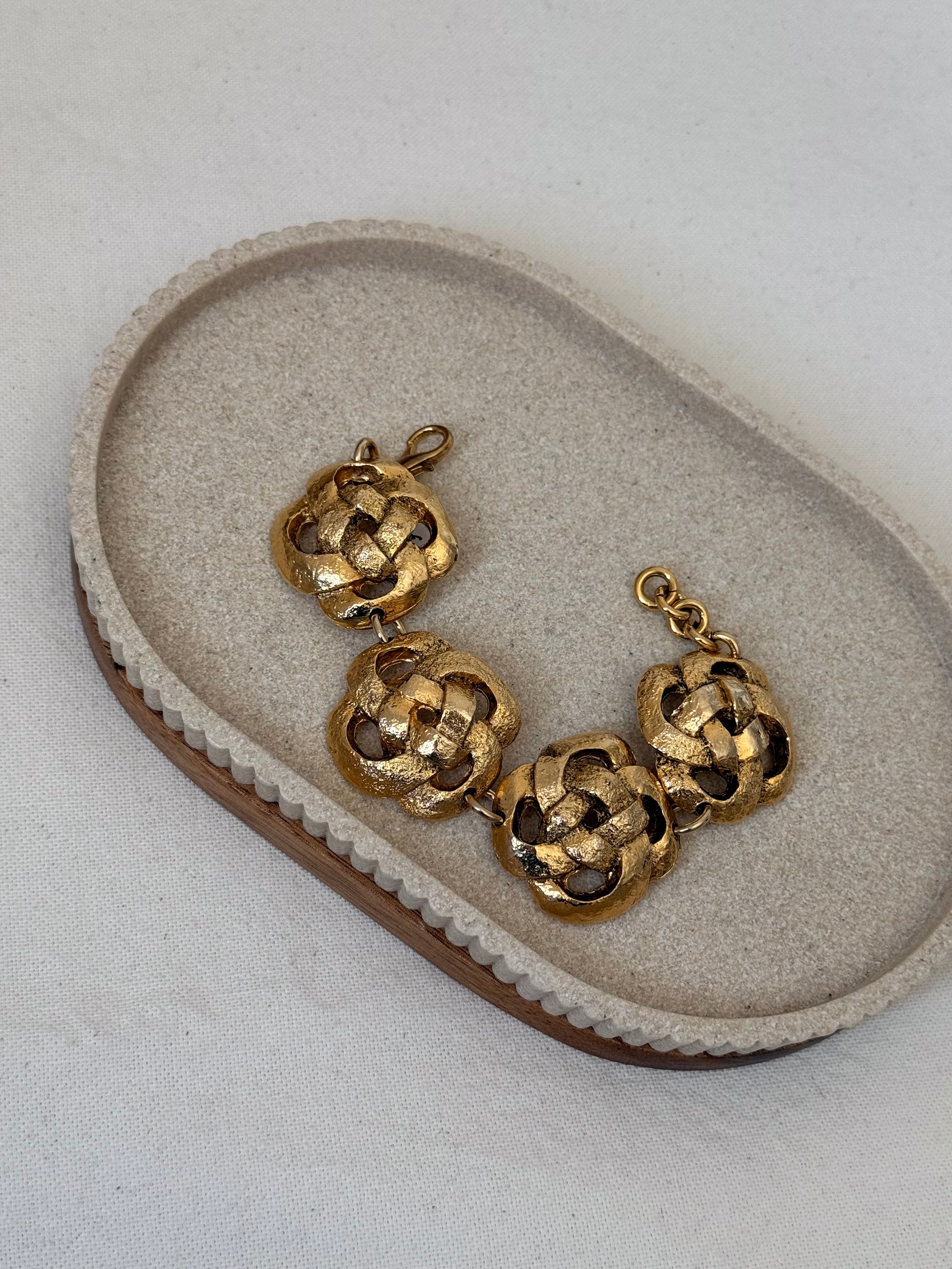 Bracelet Matière Première vintage - Maillons entrelacés dorés