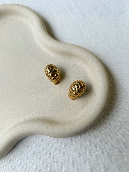 Boucles d’oreilles Kenneth Jay Lane vintage - Créoles effet serpent doré