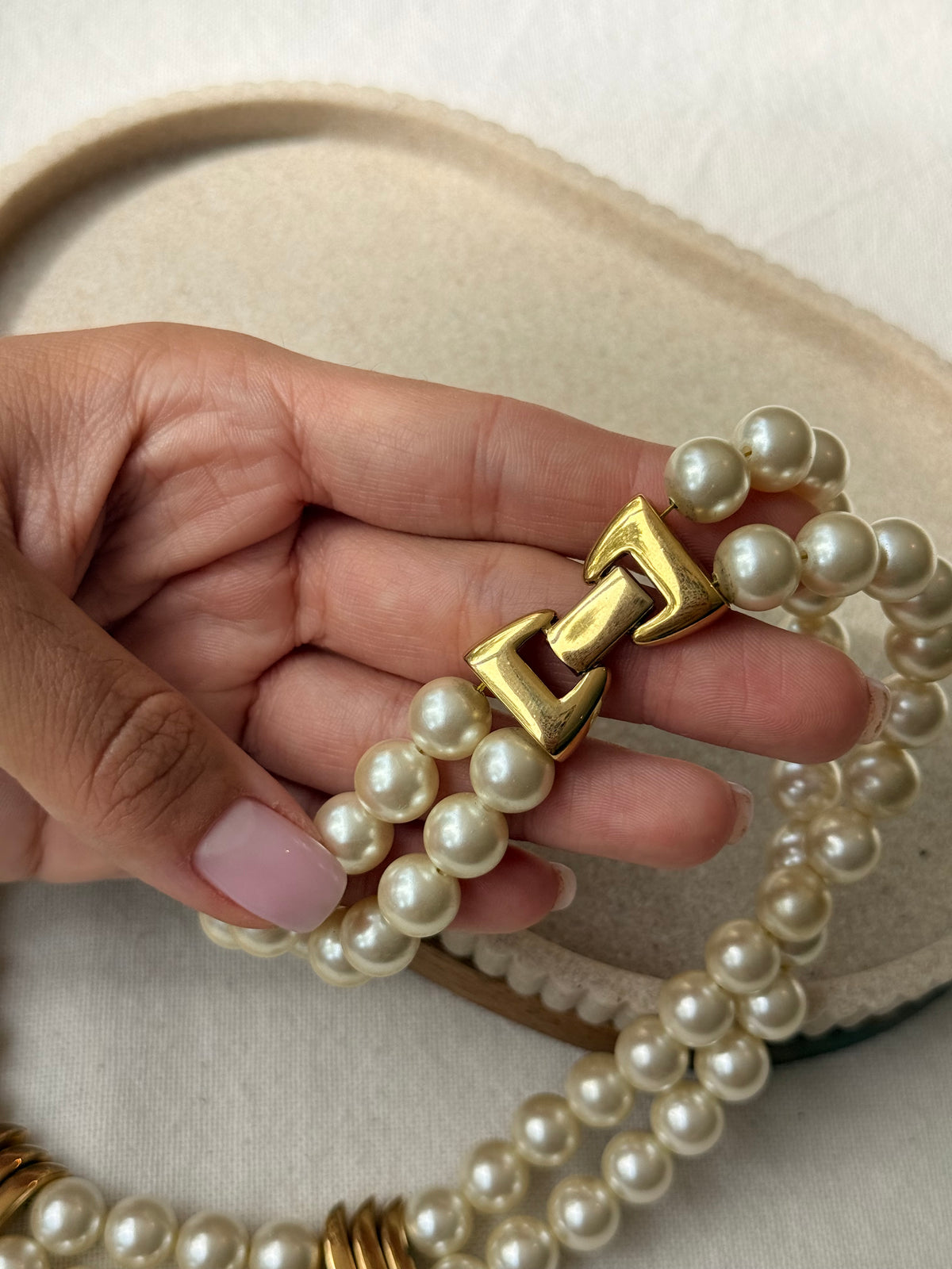 Collier Napier vintage - Double rang de perles