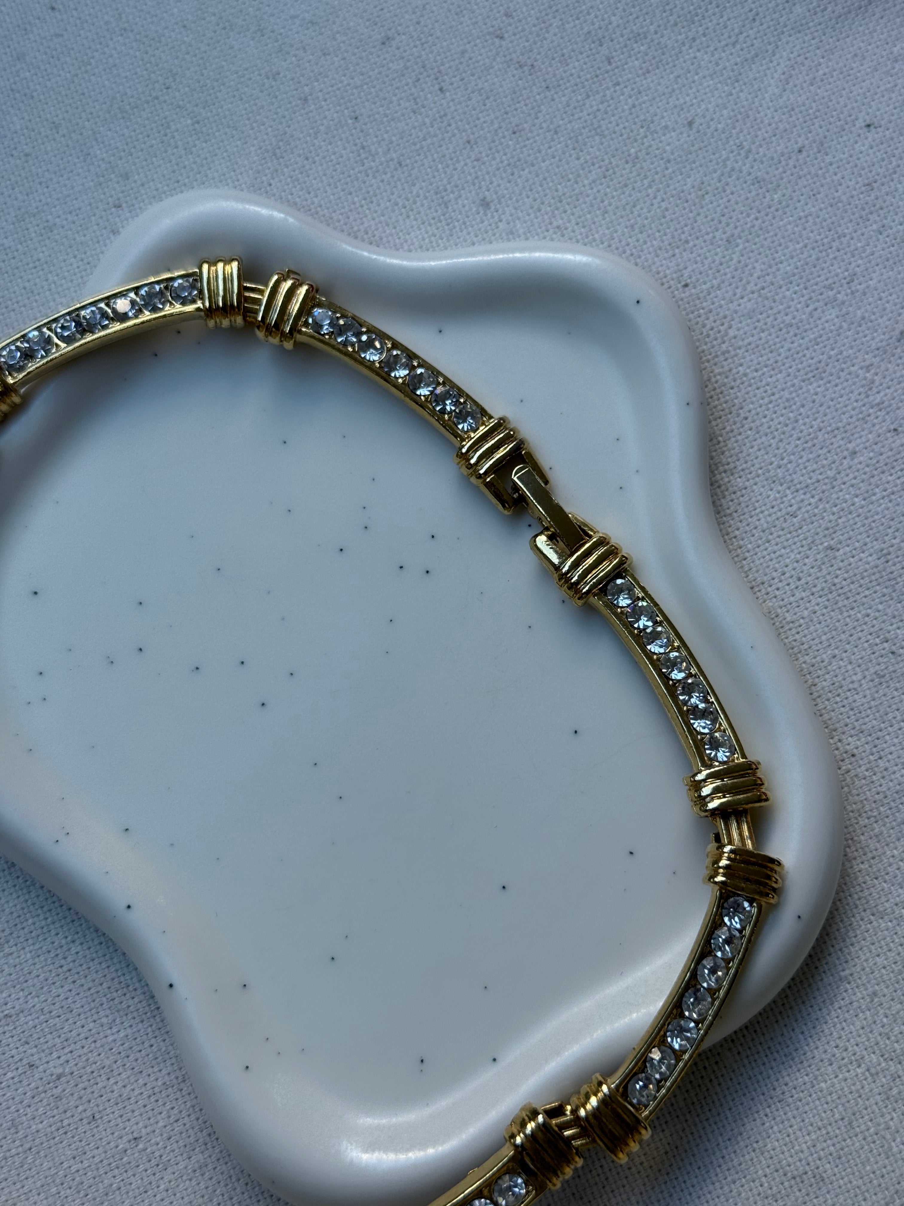 Collier vintage - Cabochon perle et strass