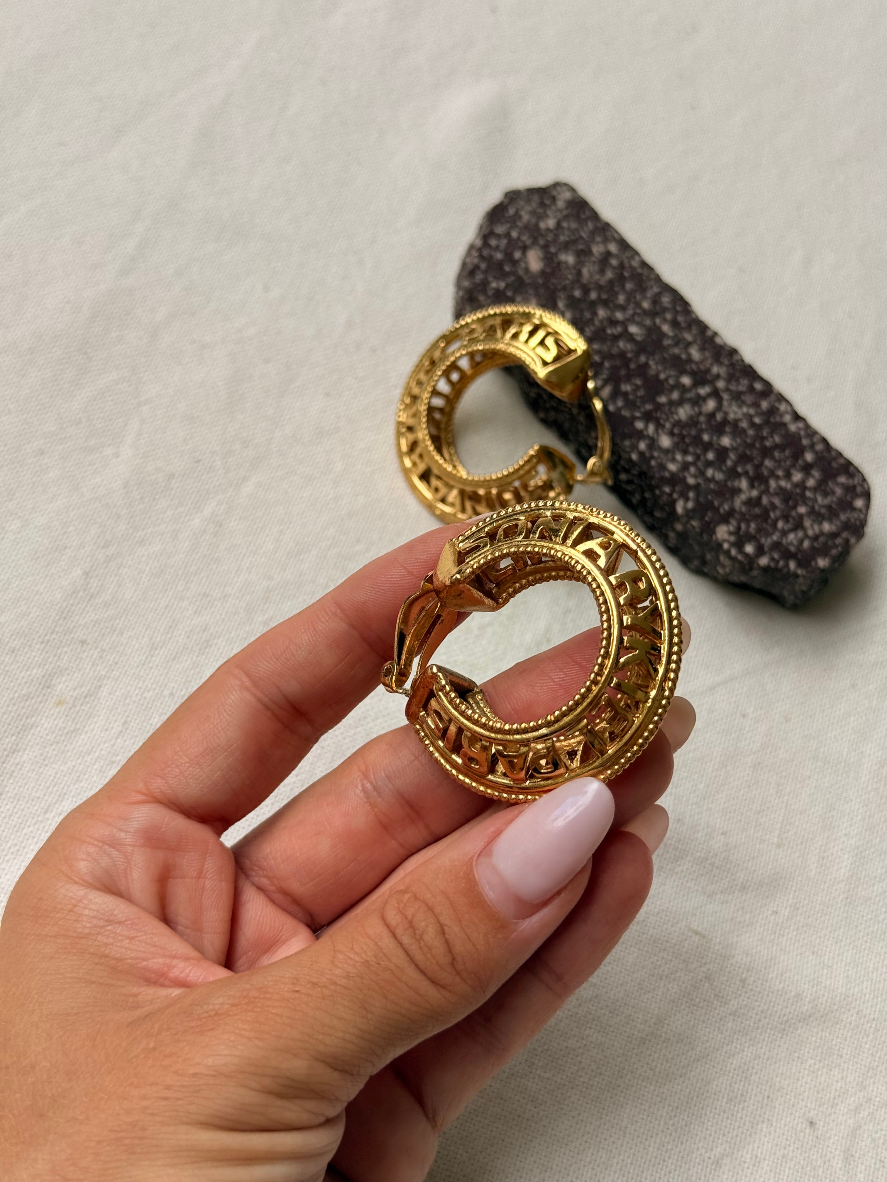 Boucles d’oreilles Sonia Rykiel vintage - Créoles ajourées