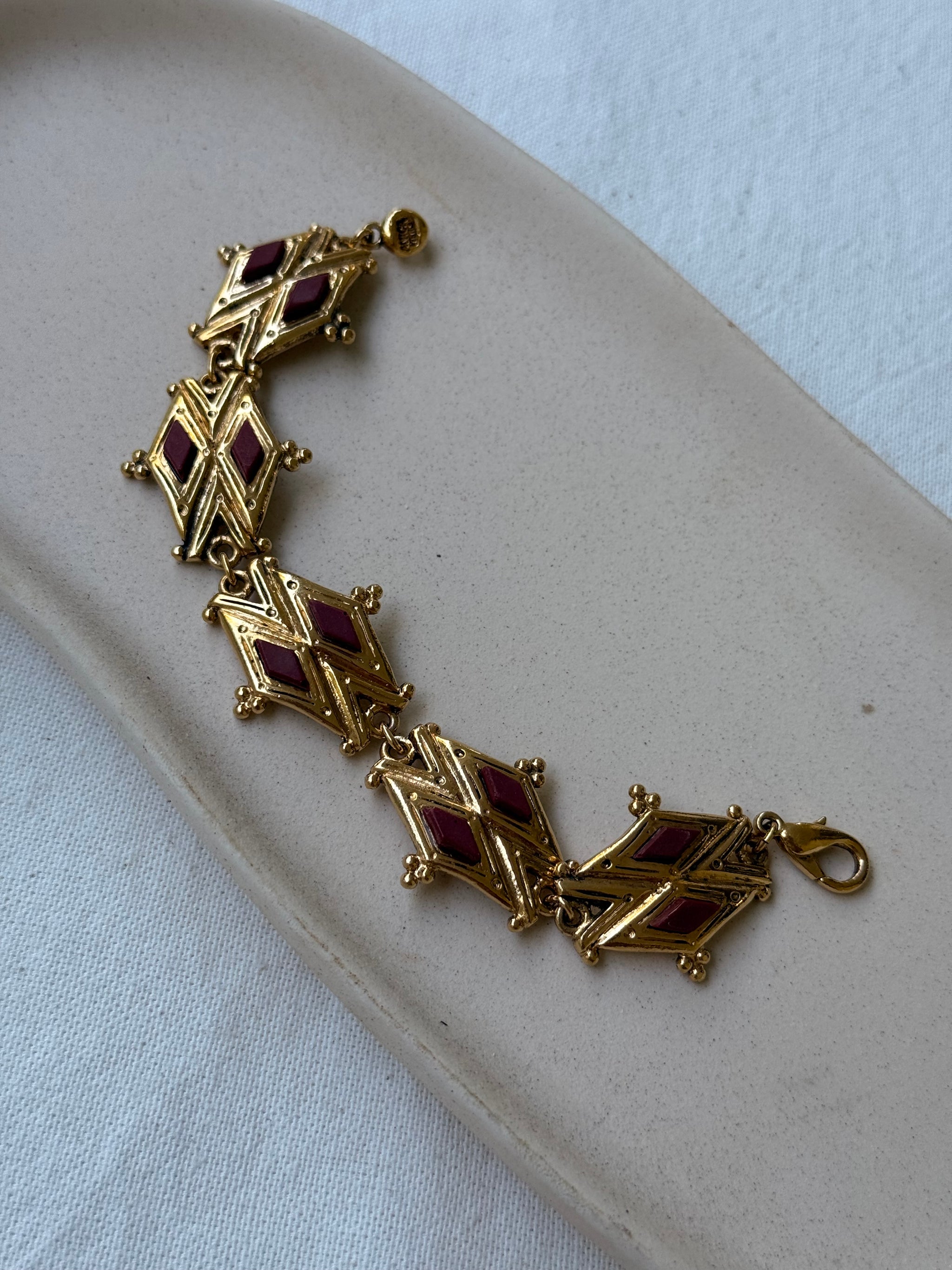 Bracelet Anica vintage - Cabochons bordeaux