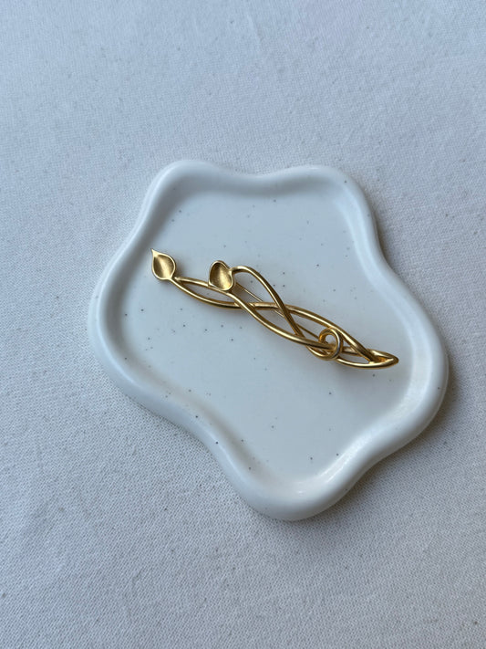 Broche Monet vintage - Feuillage doré