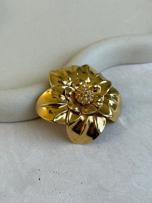 Broche Bijoux Cascio vintage - Fleur dorée