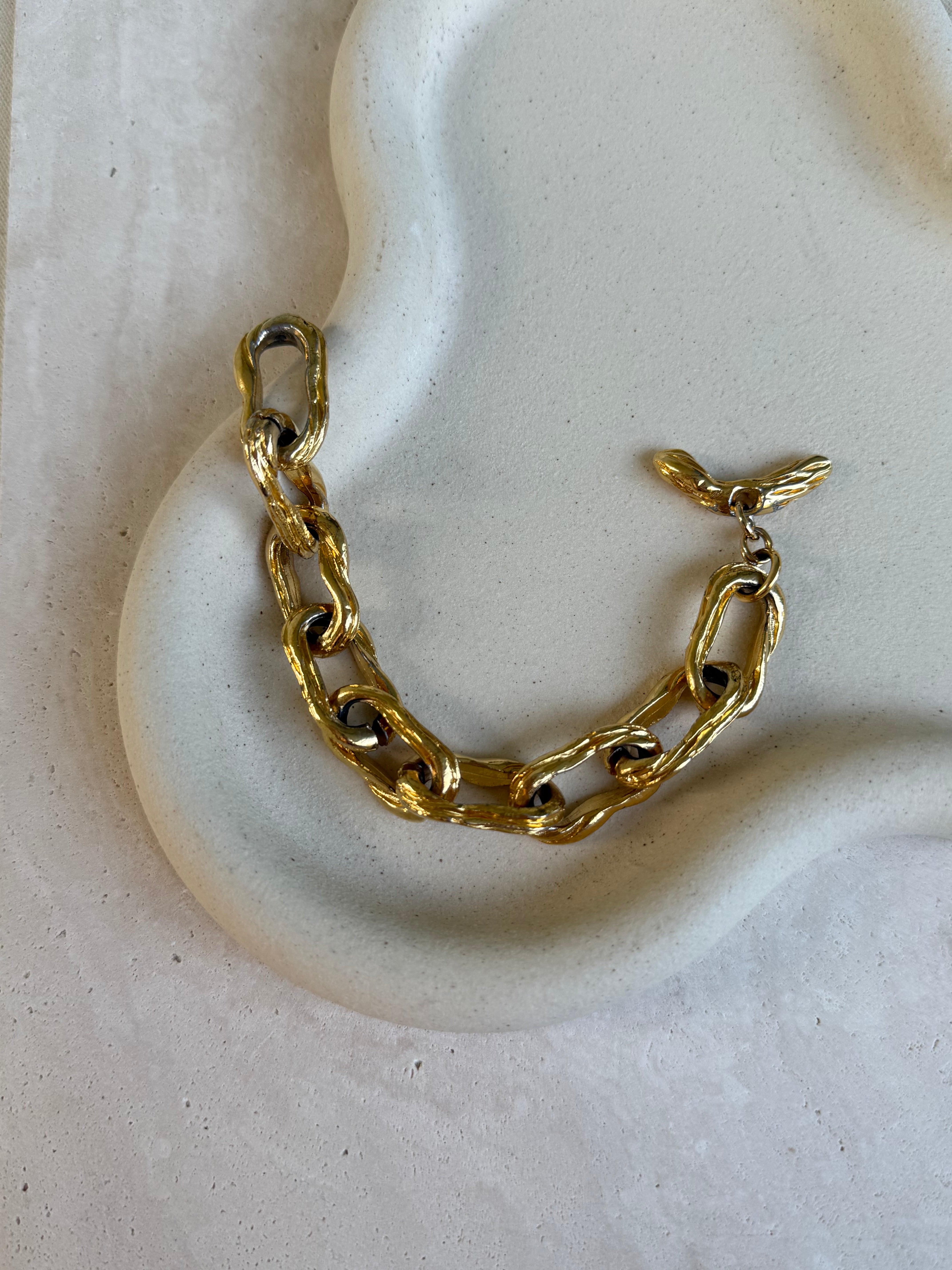 Bracelet vintage - Maille ovale texturée