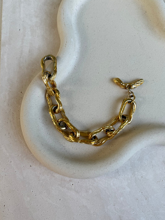 Bracelet vintage - Maille ovale texturée