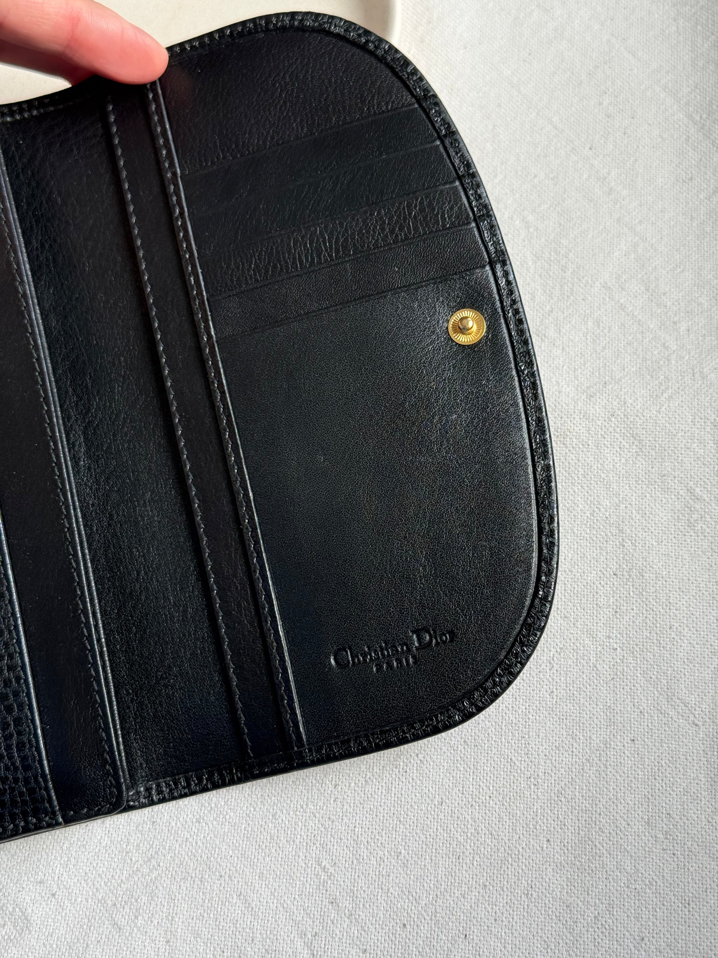 Portefeuille Christian Dior vintage- Cuir noir