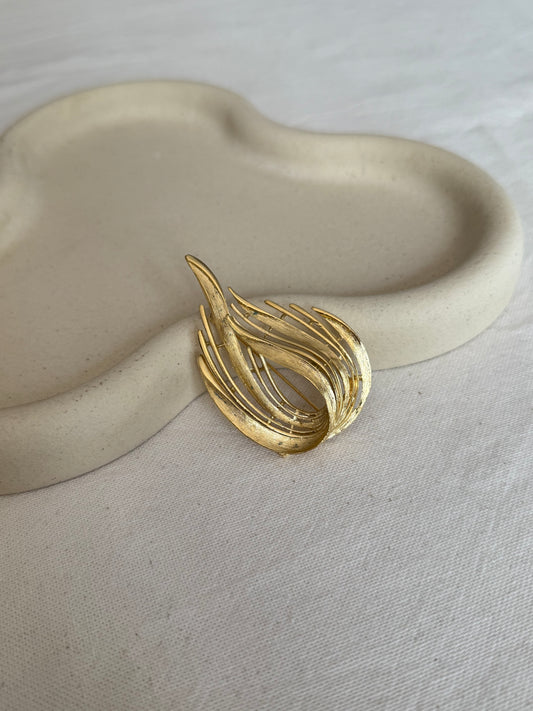 Broche vintage - Flamme dorée