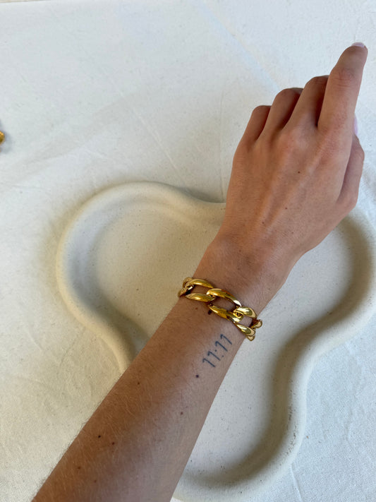 Bracelet vintage - Maille gourmette dorée