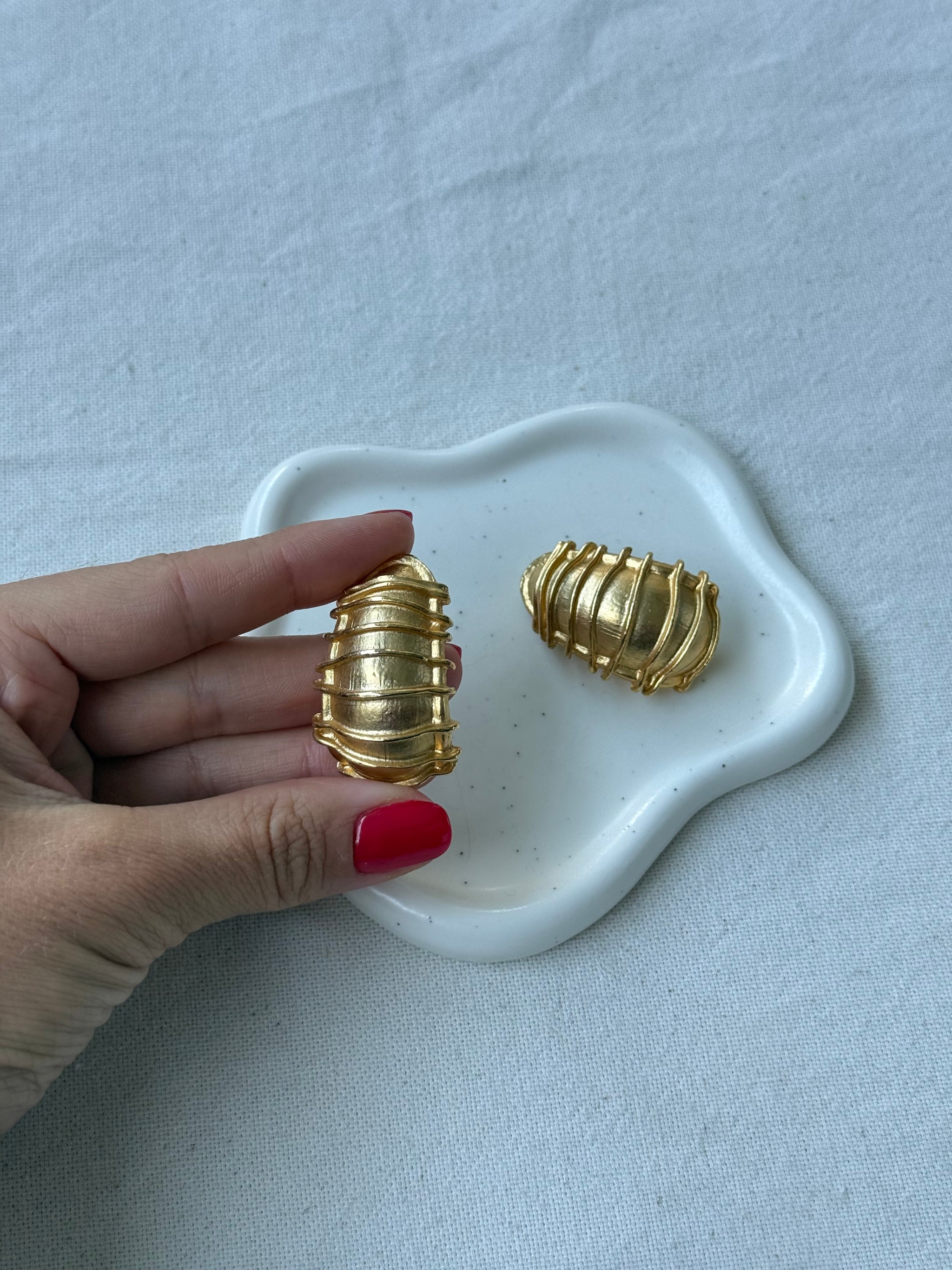 Boucles d’oreilles vintage - Allongées mates