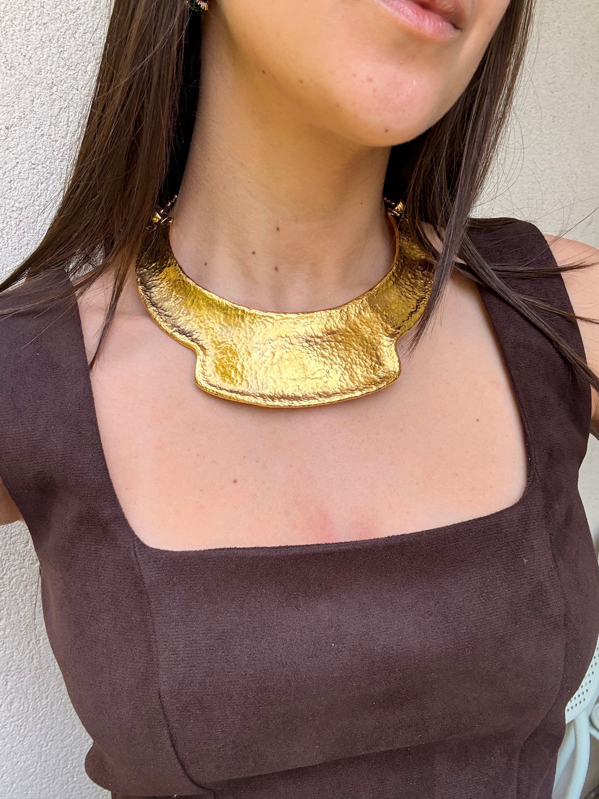 Collier Barrera vintage - Plastron doré