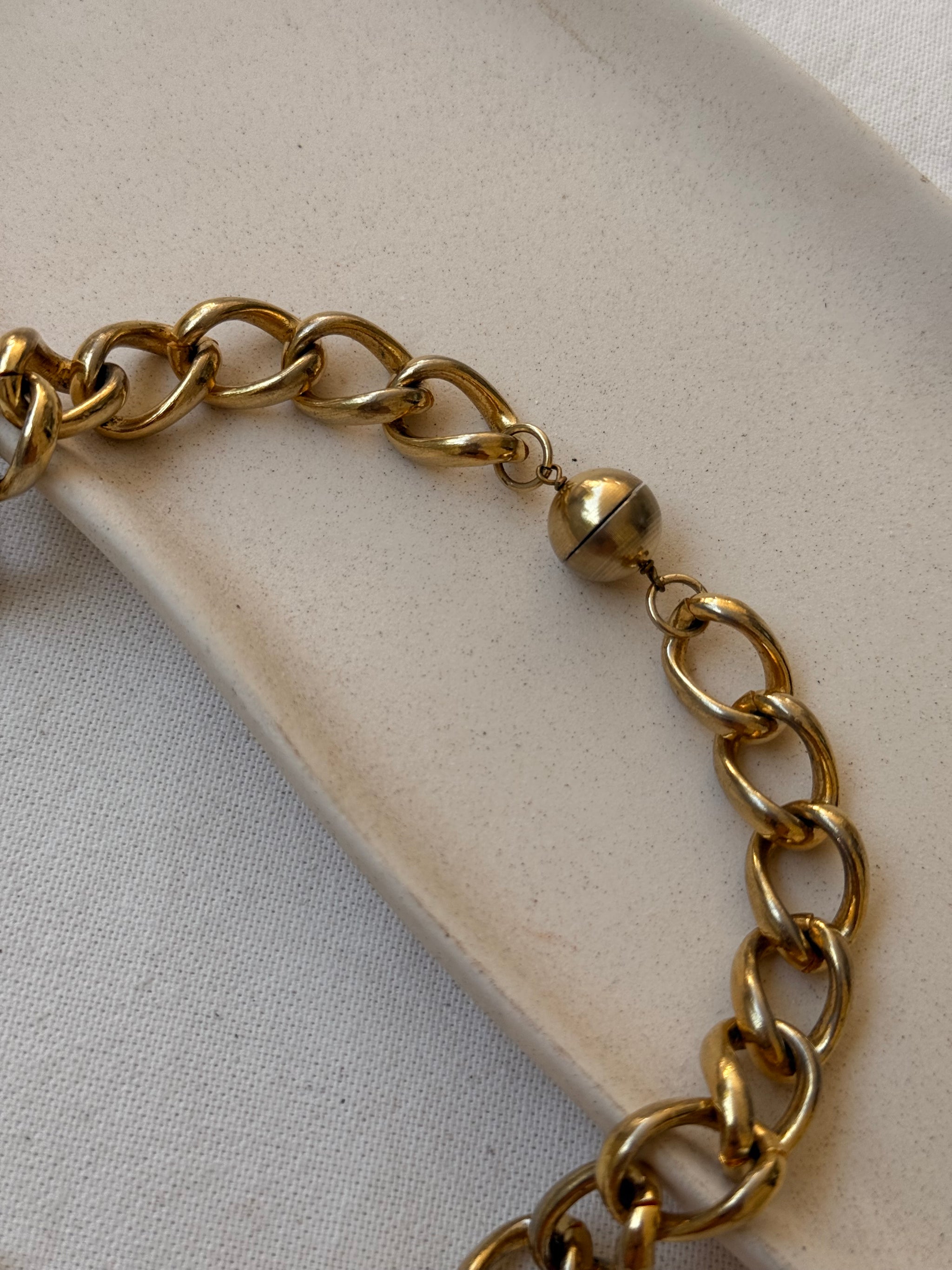 Collier doré vintage - Maille gourmette ras du cou