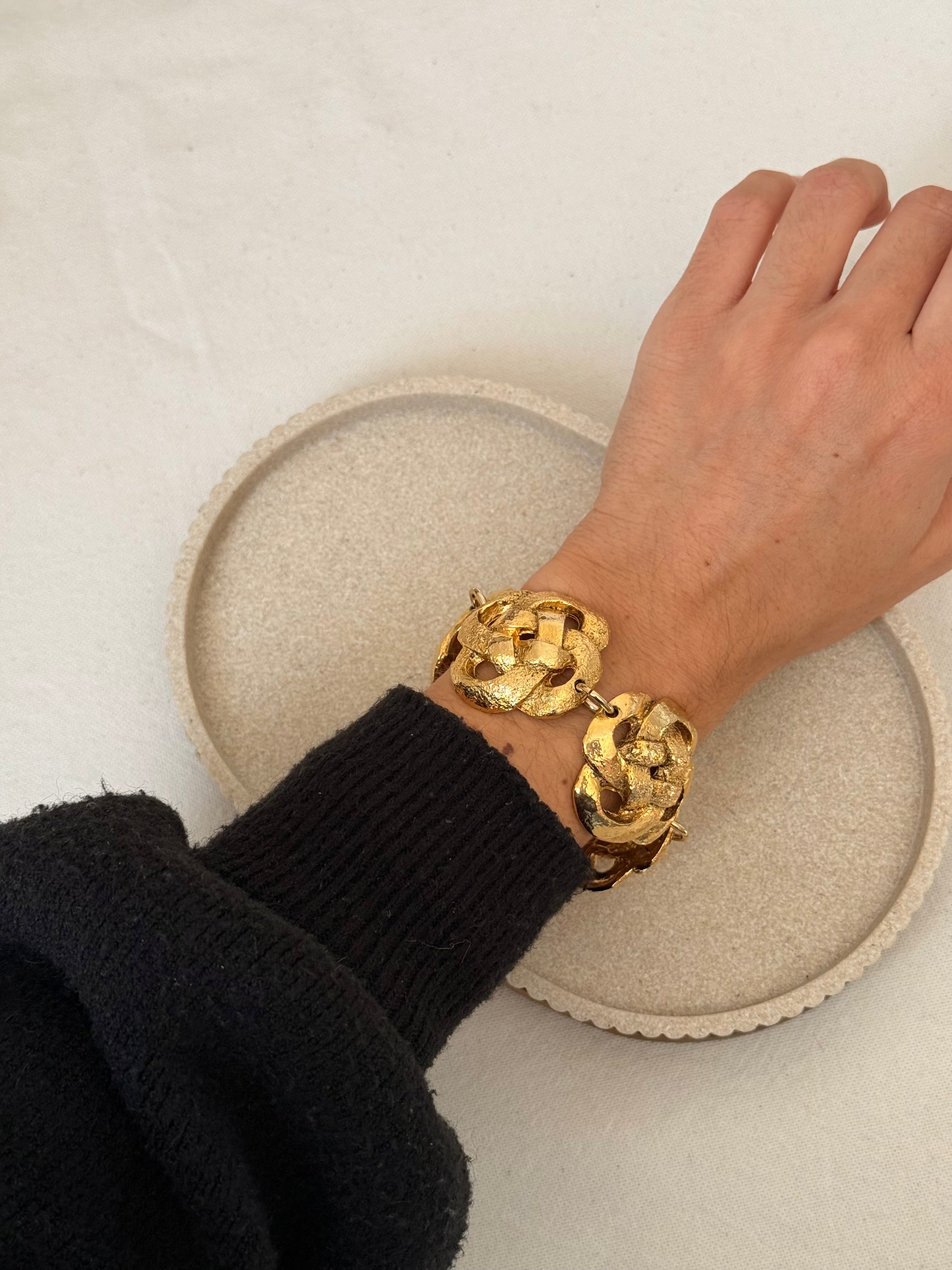 Bracelet Matière Première vintage - Maillons entrelacés dorés
