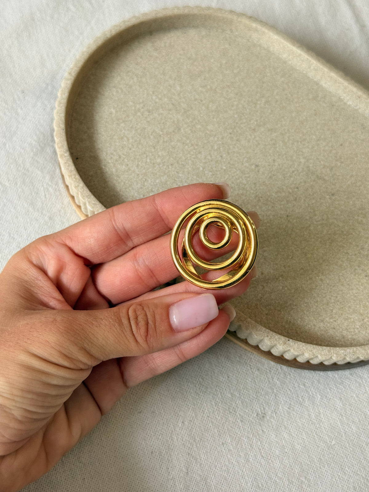Anneau de foulard vintage - Spirale dorée