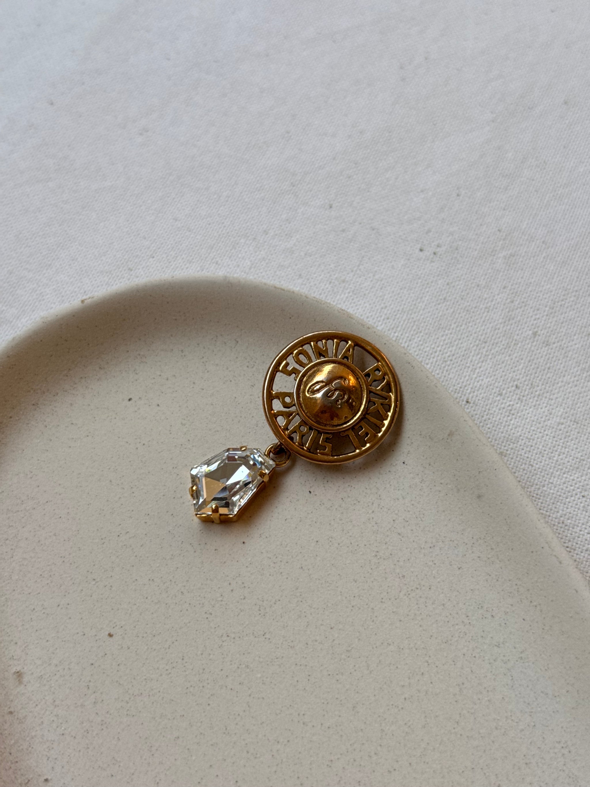 Broche Sonia Rykiel vintage - Pins strass pendant