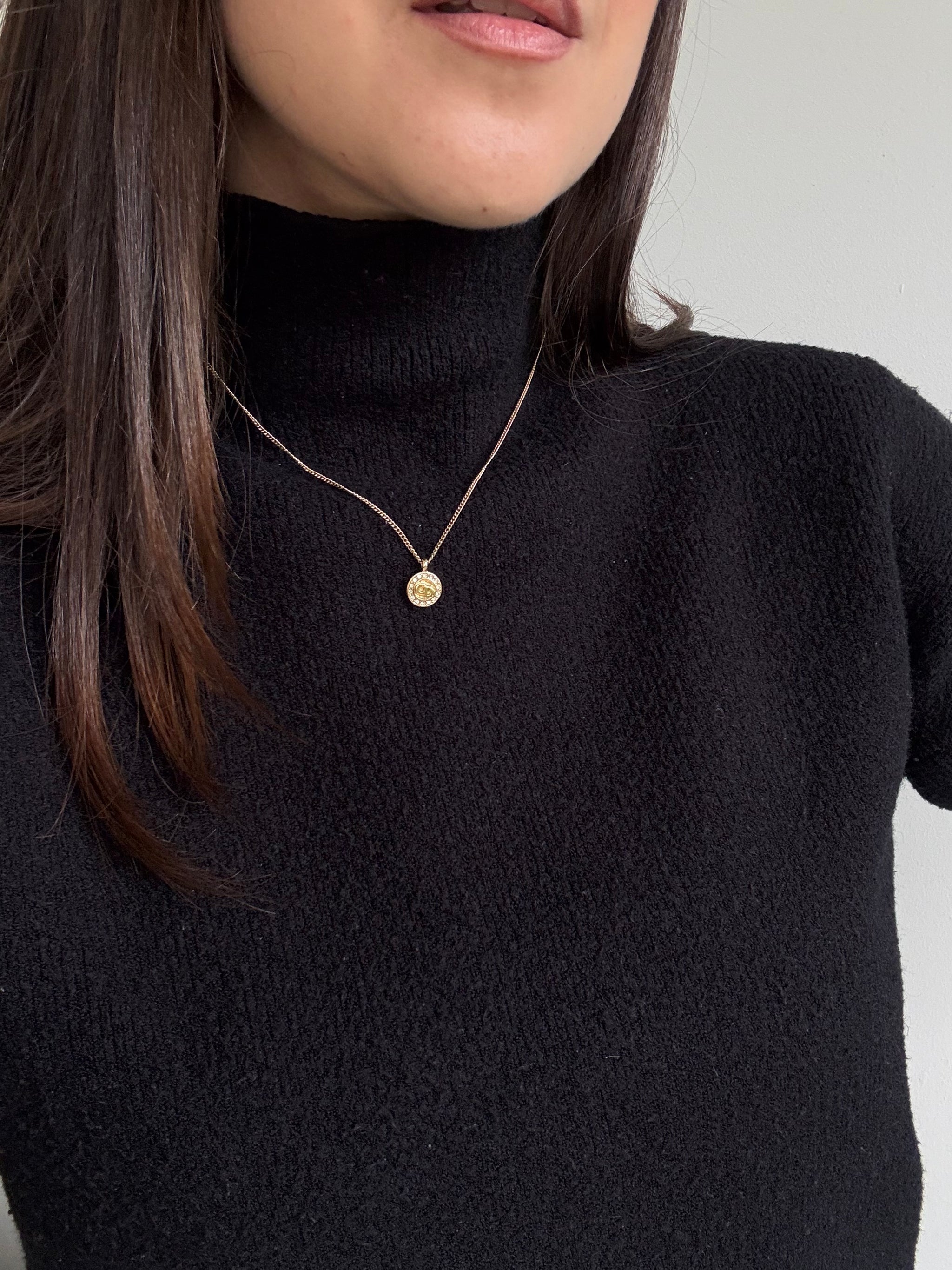 Collier Christian Dior vintage - Médaillon inscription CD