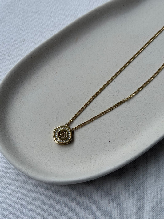Vintage Christian Dior Necklace - CD Inscription Medallion