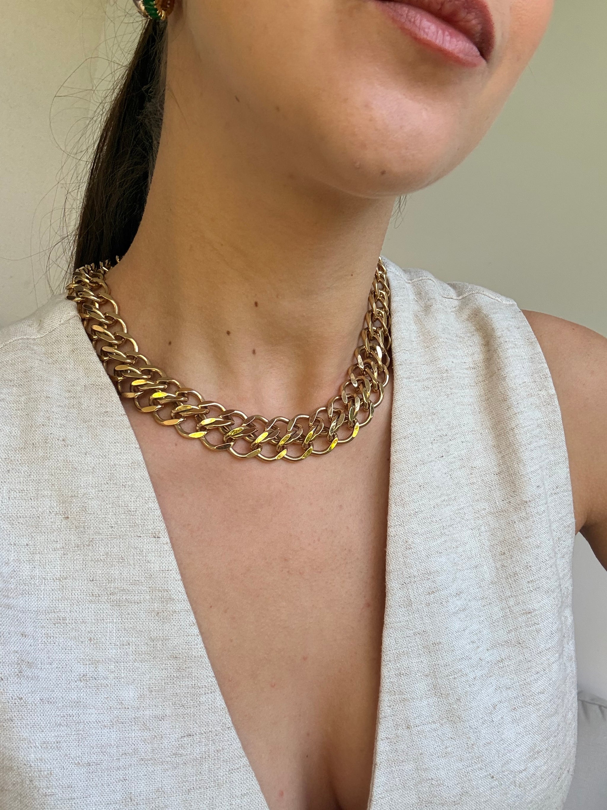 Collier Napier vintage - Maille double dorée