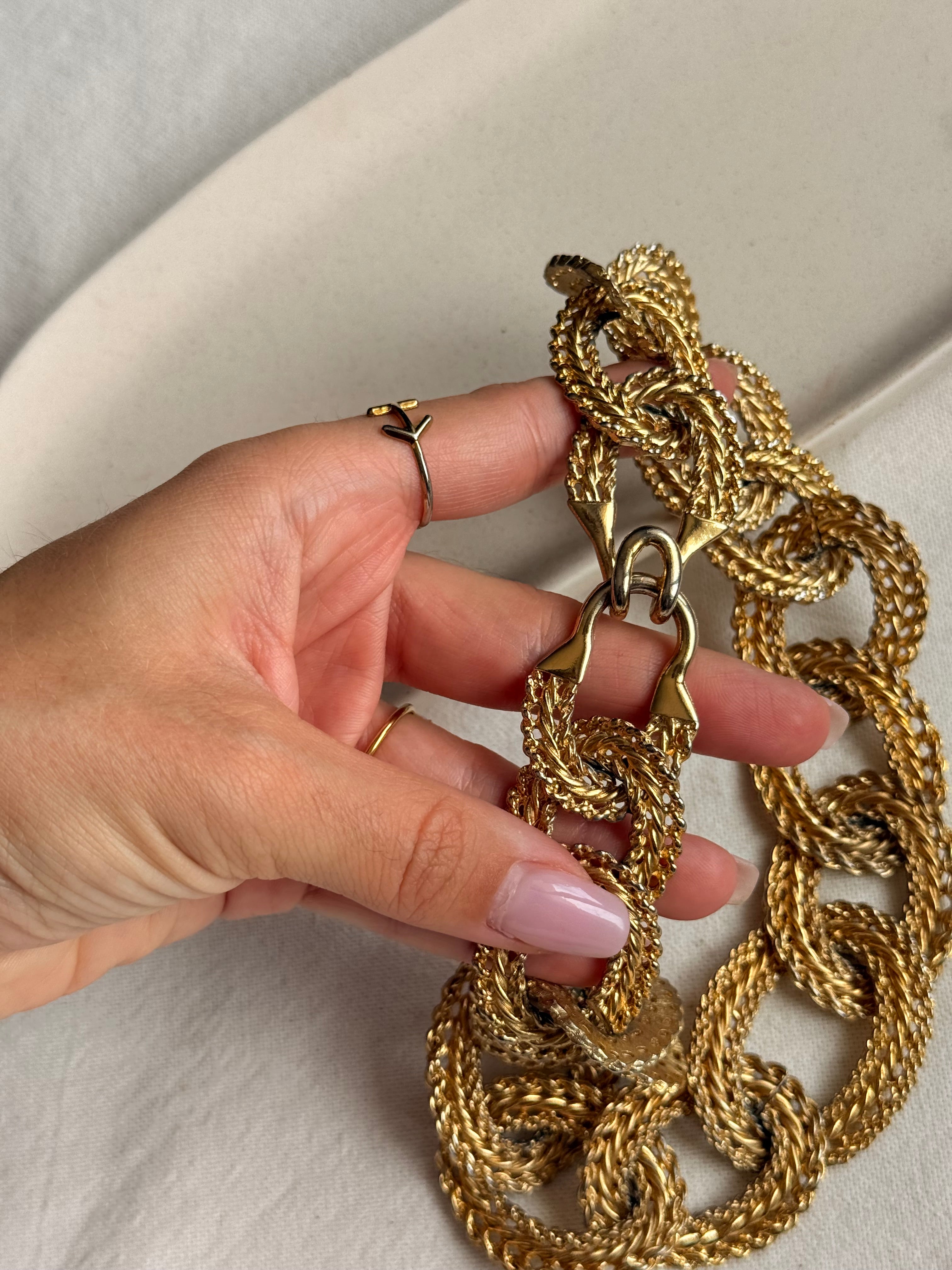 Collier doré vintage - Maillons torsadés