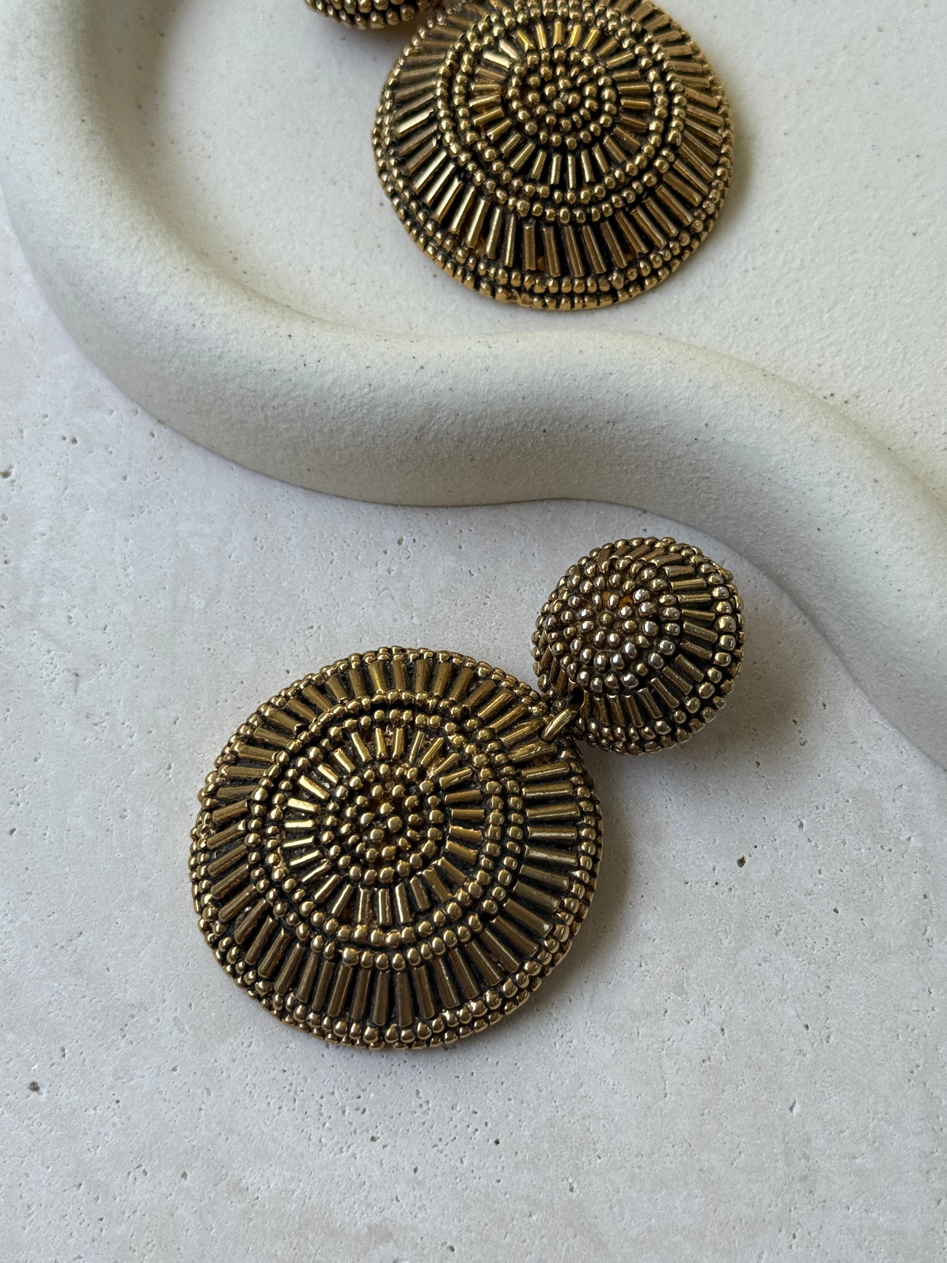 Boucles d’oreilles Satellite vintage - Pendantes texturées