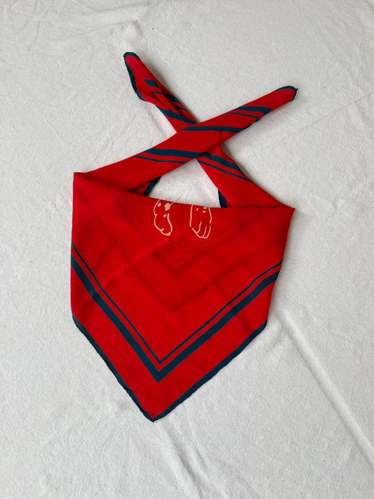 Foulard Yves Saint Laurent – Panthère rouge et marine