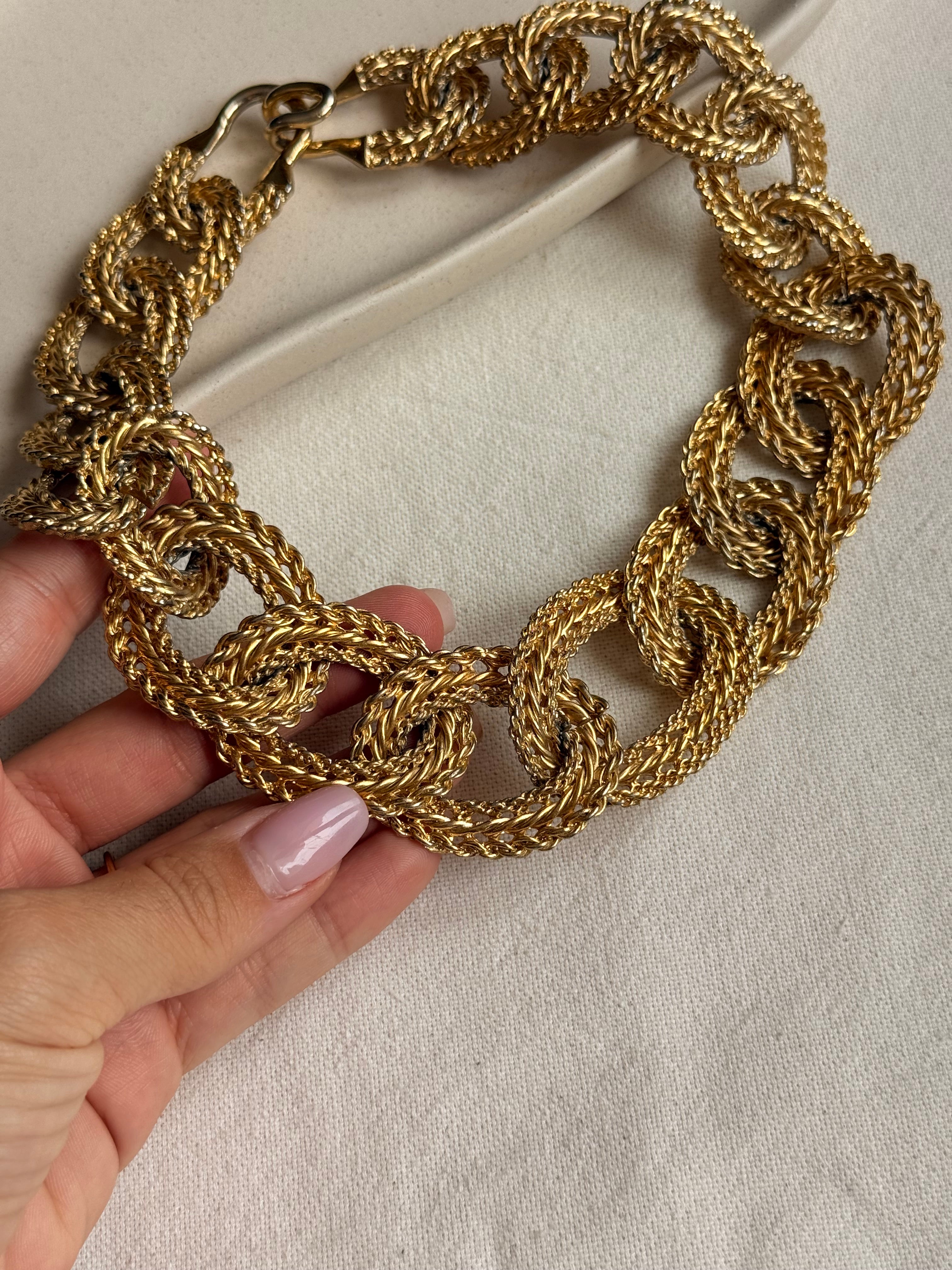 Collier doré vintage - Maillons torsadés